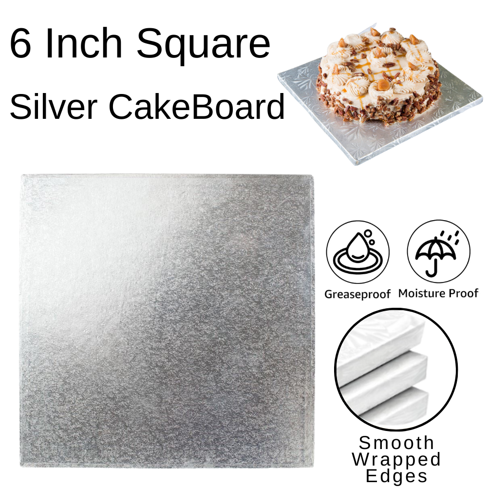 Premium Cake Boards Silver Foil 3mm Double Thick Round & Square - Picture 3 of 3