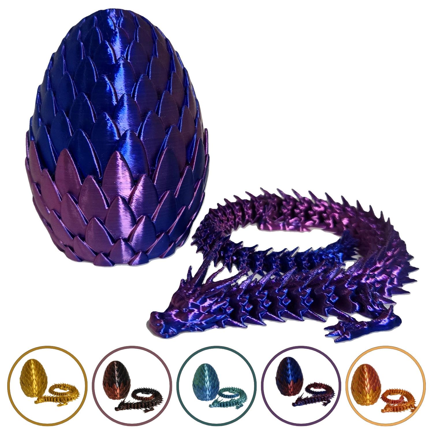 3D Printed Crystal Dragon Egg Full Articulated Surprise Dragons Fidget Gift Toy - Picture 14 of 14