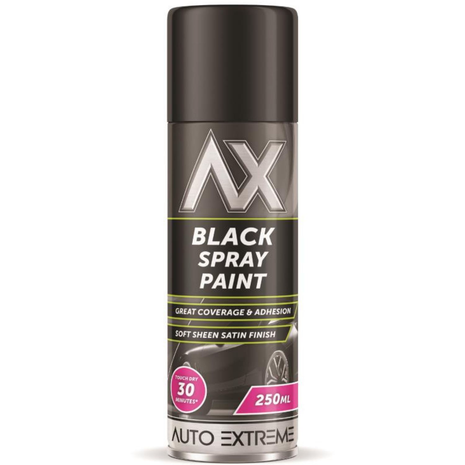 Black Satin Spray Paint Aerosol Auto Car Van Bike Restore Metal 250ml