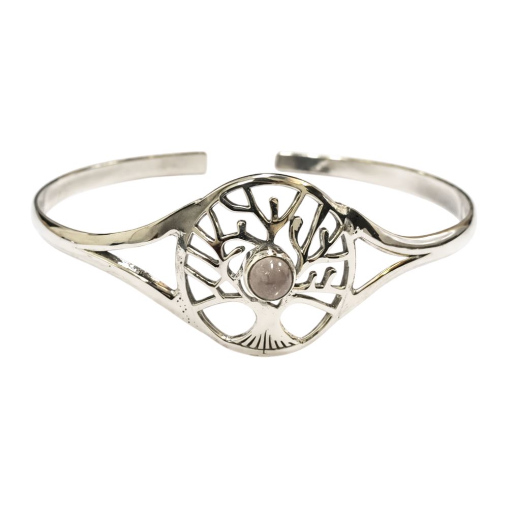Silver-Plated Adjustable Tree of Life Cuff Bangle