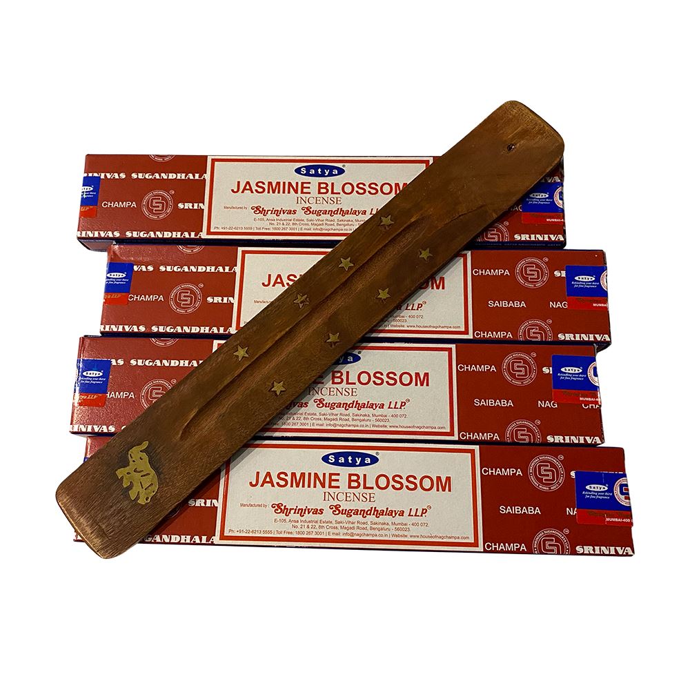 Satya Incense Sticks| 4 Packs x 15g| with Incense Holder