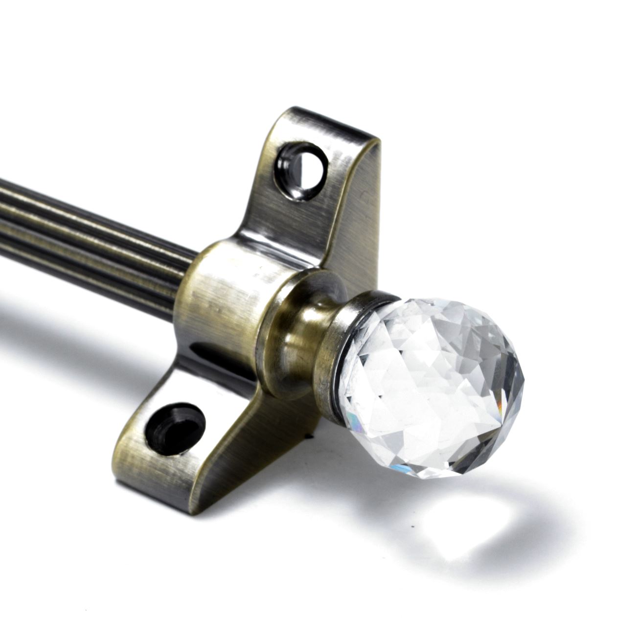 13 X Antique Brass Stair Rods 3/8" x 36" Norfolk Reed Crystal Finial eBay