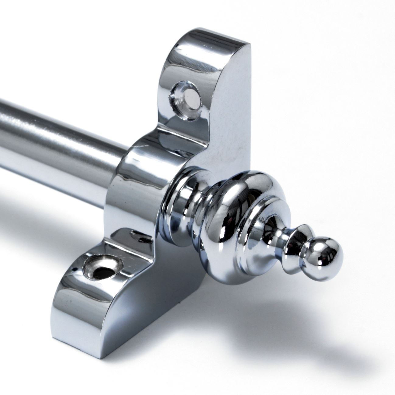 Polished Chrome Stair Rods 1/2" x 28.5" Premium Range Urn Finial