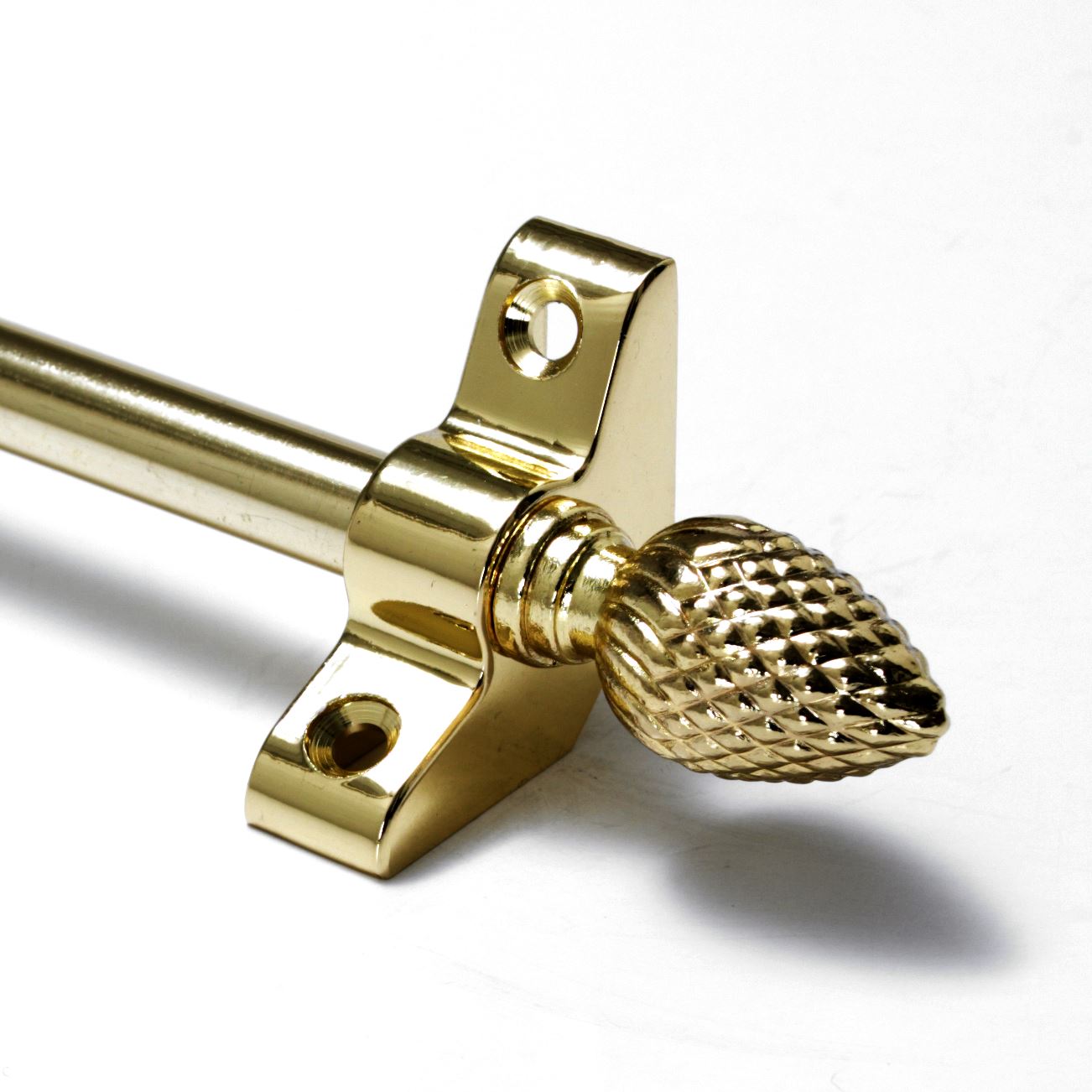 Polished Brass Stair Rods Simplicity Pine Finial 3//8/" x 28.5/"