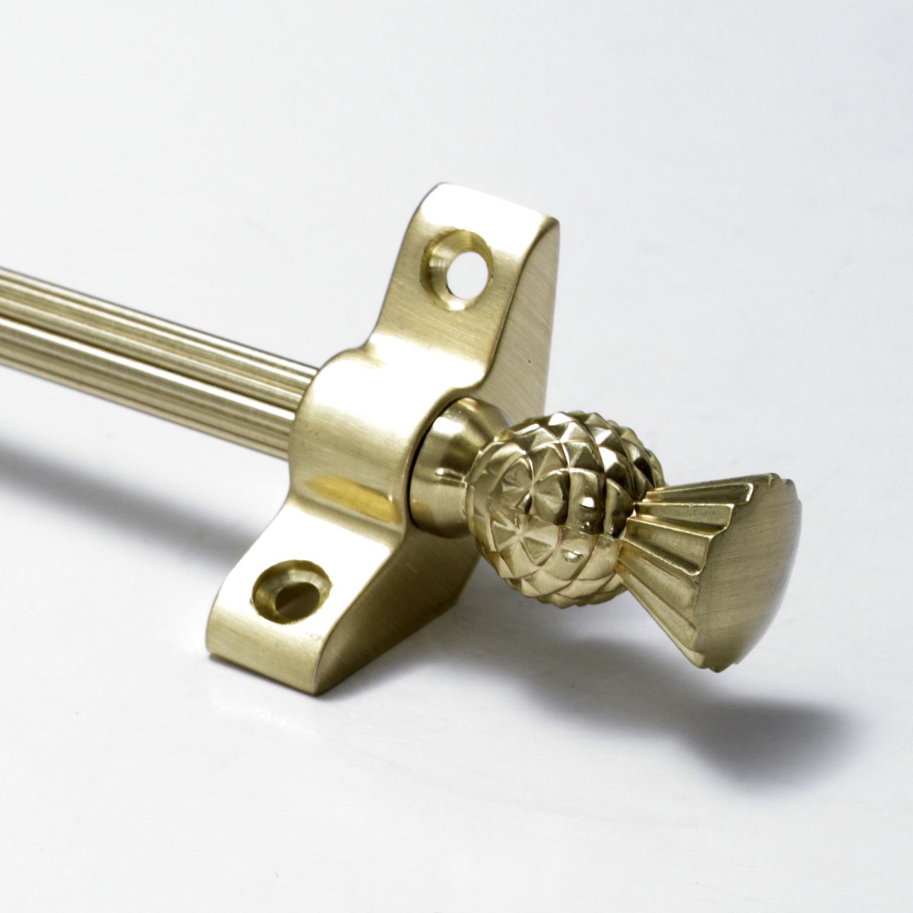 Crystal Finial Polished Brass Stair Rods Norfolk Reed 3/8" x 28.5"