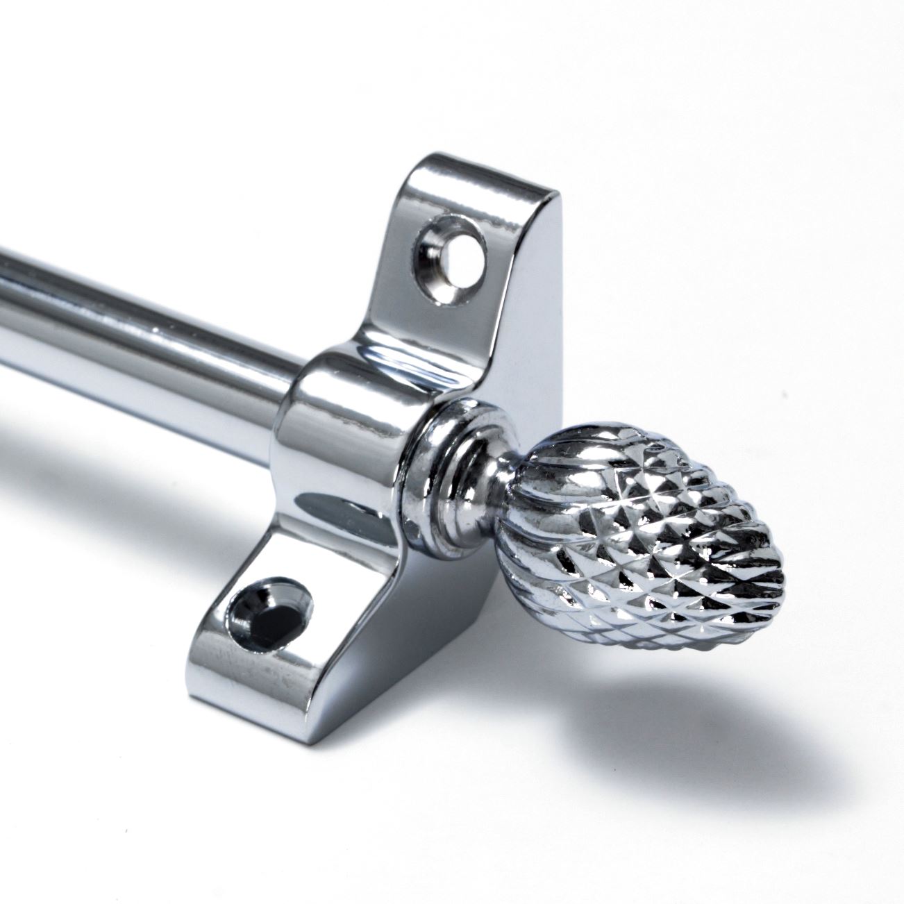 Polished Chrome Stair Rods 3/8" x 28.5" Simplicity Range Pine