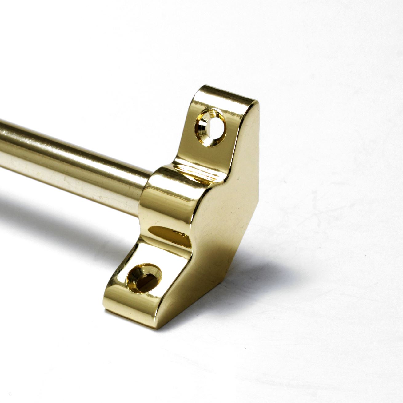 Polished Brass Stair Rods 3/8" x 28.5" Simplicity Plain Bracket