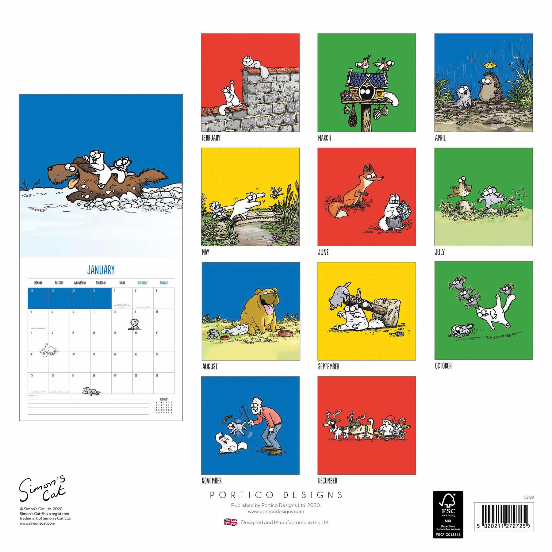 Simon's Cat 2021 Calendar Official Square Wall Calendar Simons Cat | eBay