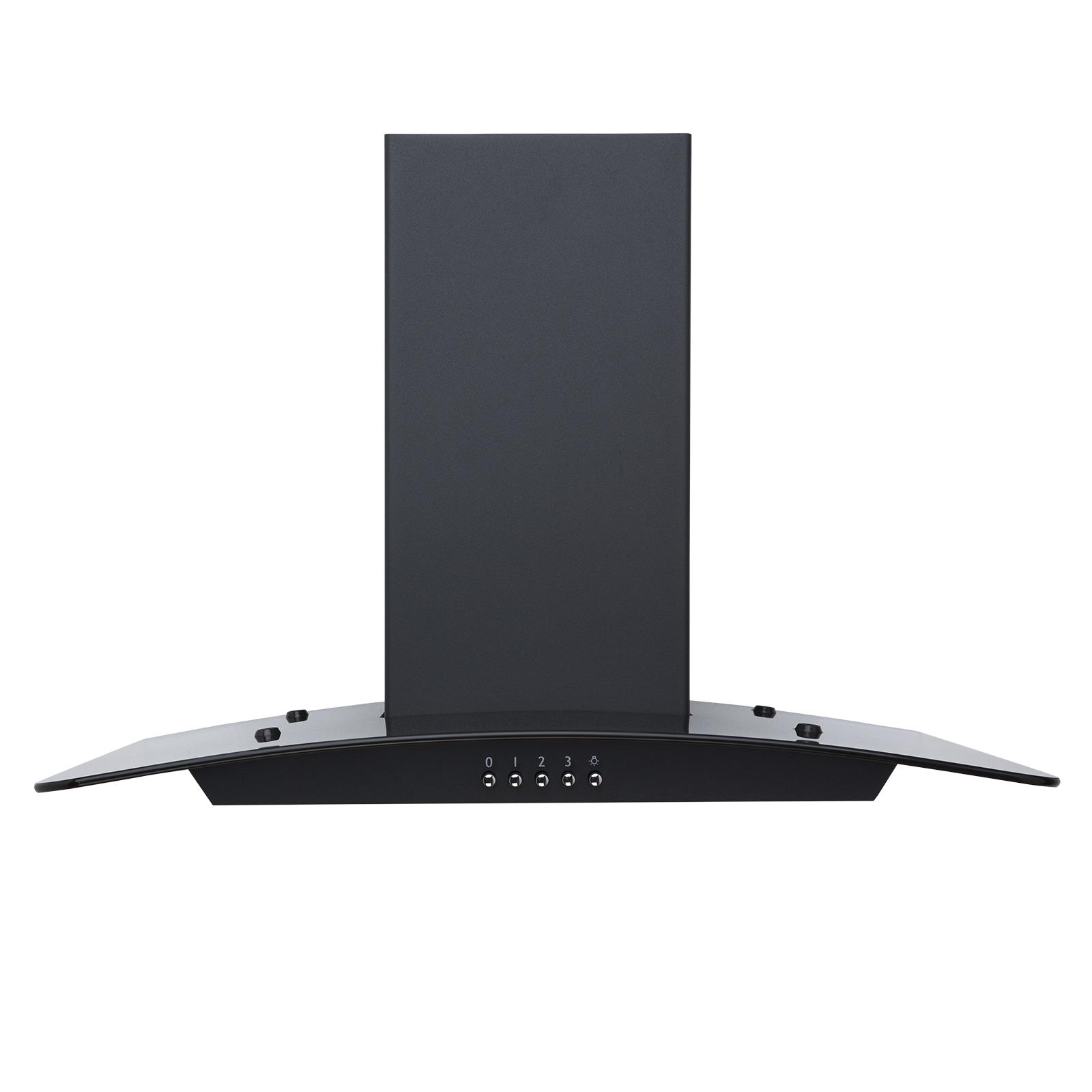 SIA CGHS60BL 60cm Curved Black Glass Cooker Hood Kitchen Extractor Fan