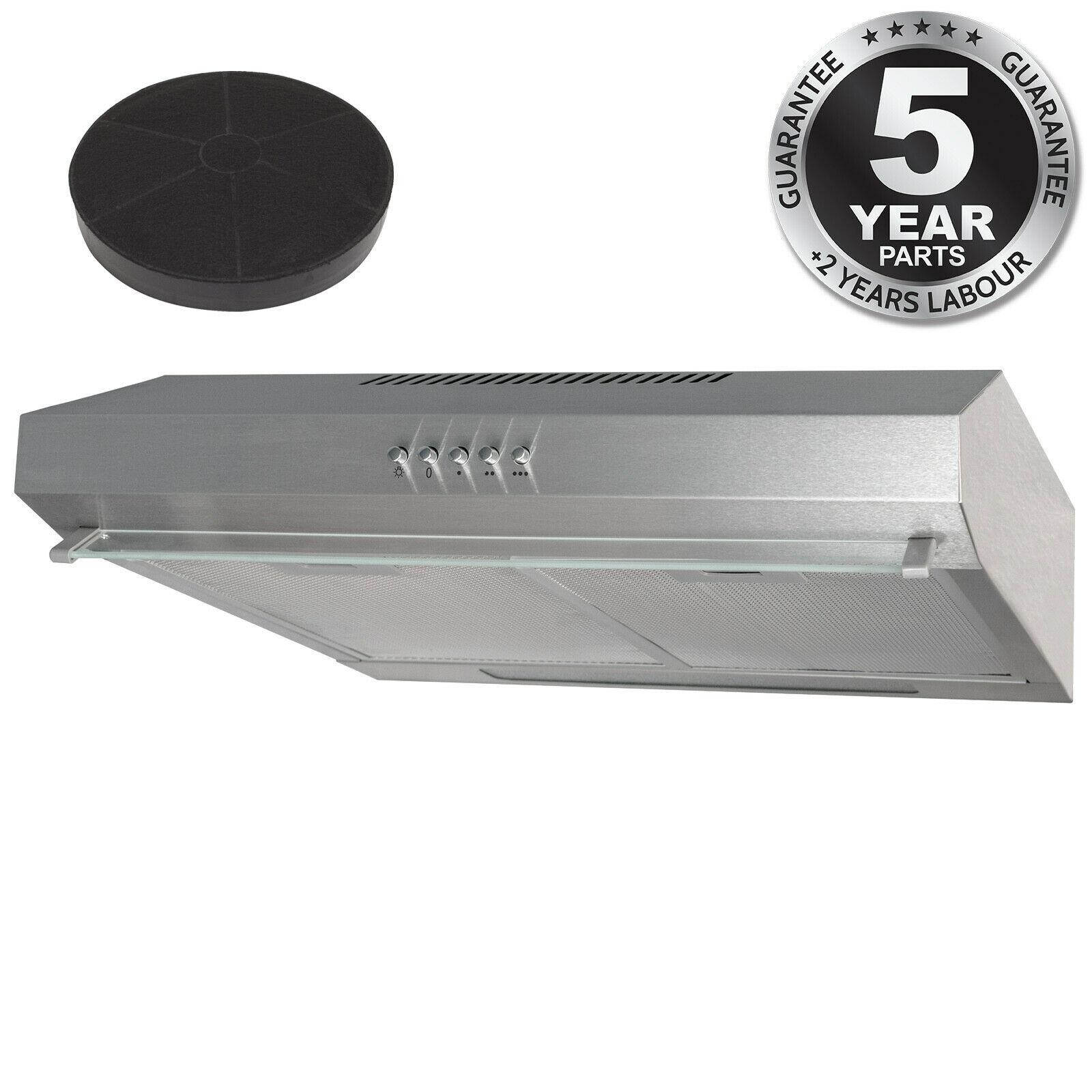 SIA 50cm Stainless Steel Slimline Visor Cooker Hood Extractor Fan