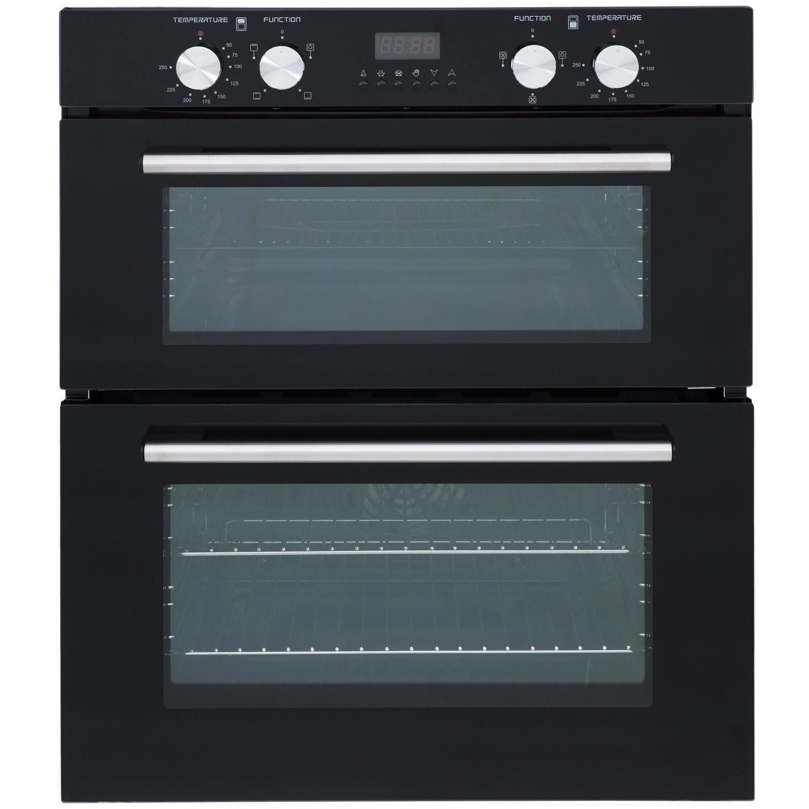 SIA 60cm Built Under Double Electric Oven, 70cm Black Gas Hob