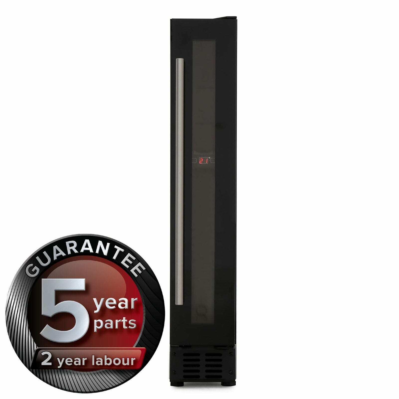 CDA FWC153BL 15cm Black Freestanding Under Counter Slimline Wine Cooler