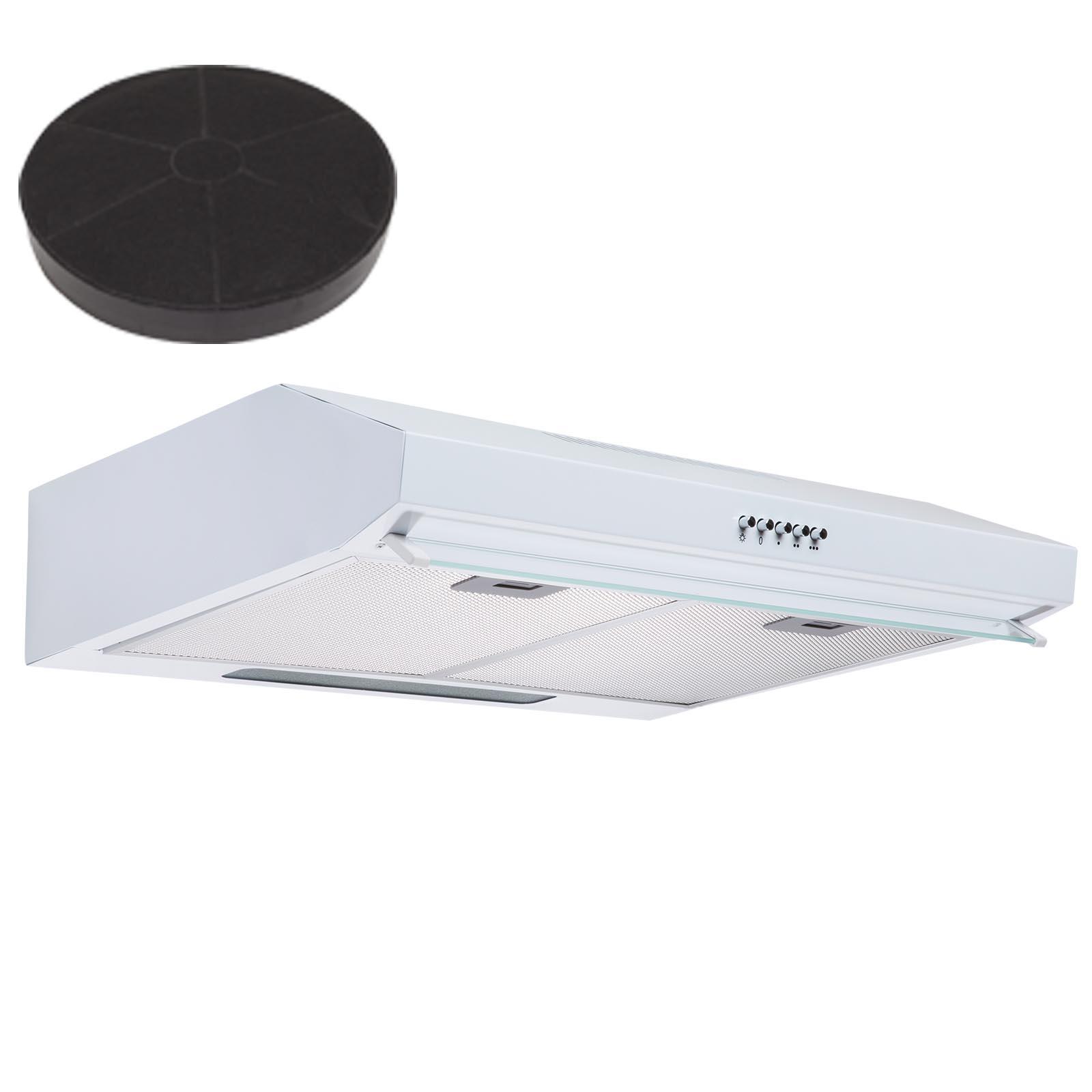 SIA VSR60WH 60cm White Visor Cooker Hood Kitchen Extractor Fan And