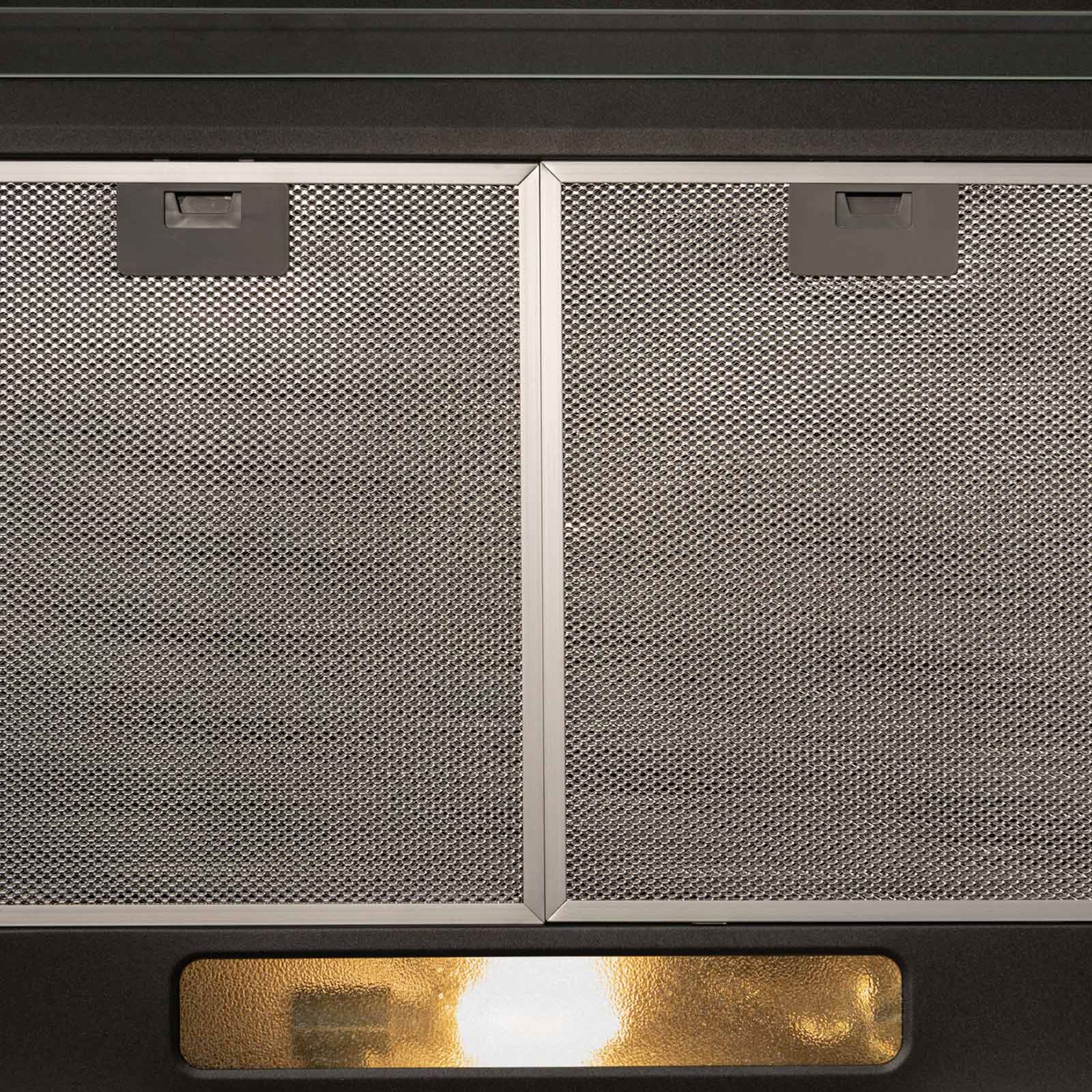 SIA VSR60BL 60cm Black Slim Visor Cooker Hood Kitchen Fan And Carbon