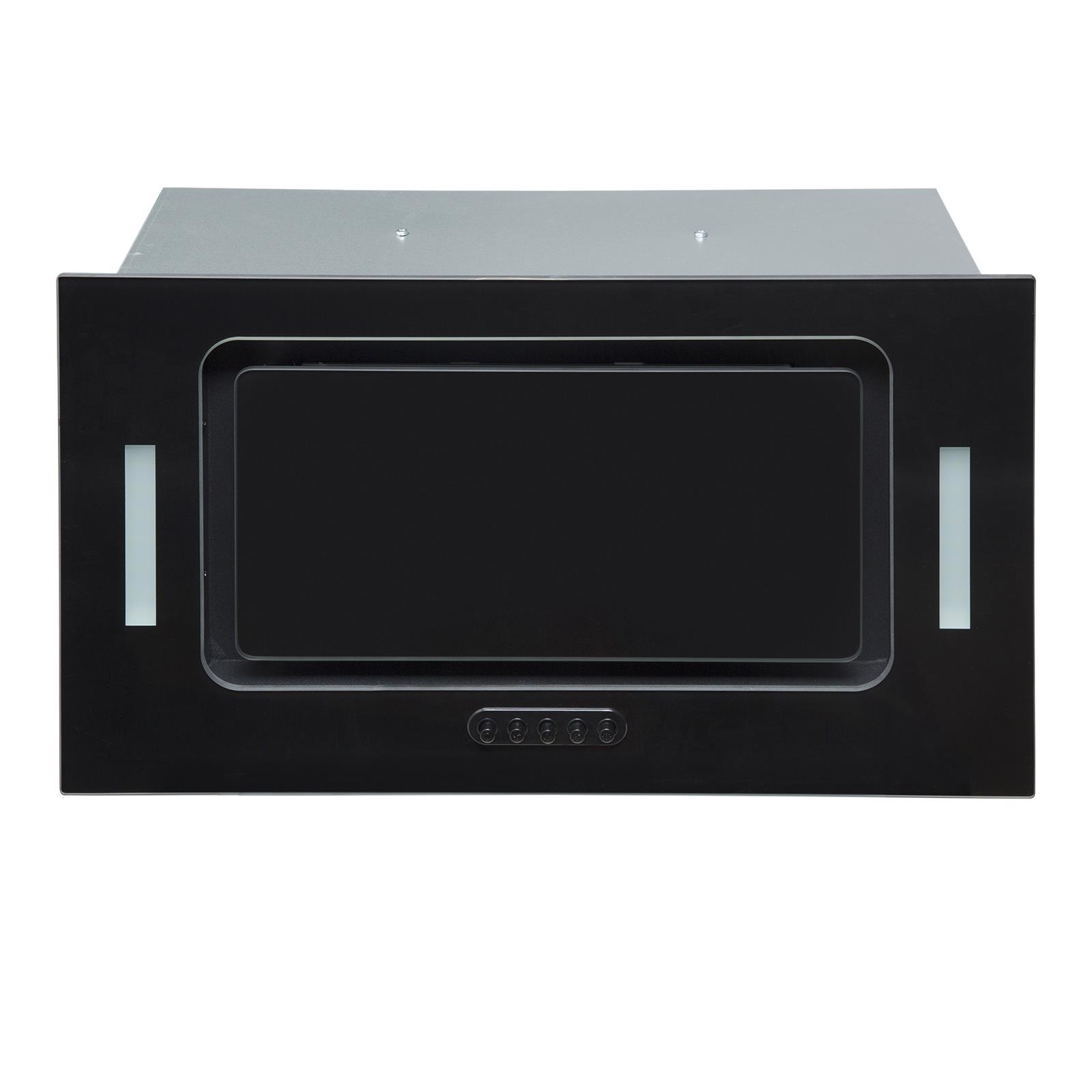SIA UCG52BL 52cm Black Glass Built In Kitchen Cupboard Cooker Hood