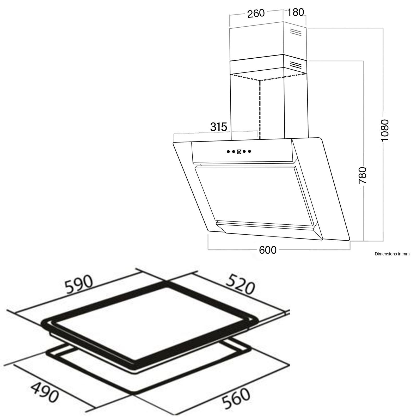 SIA 60cm Stainless Steel Oven, 4 Zone Induction Hob & Angled Glass