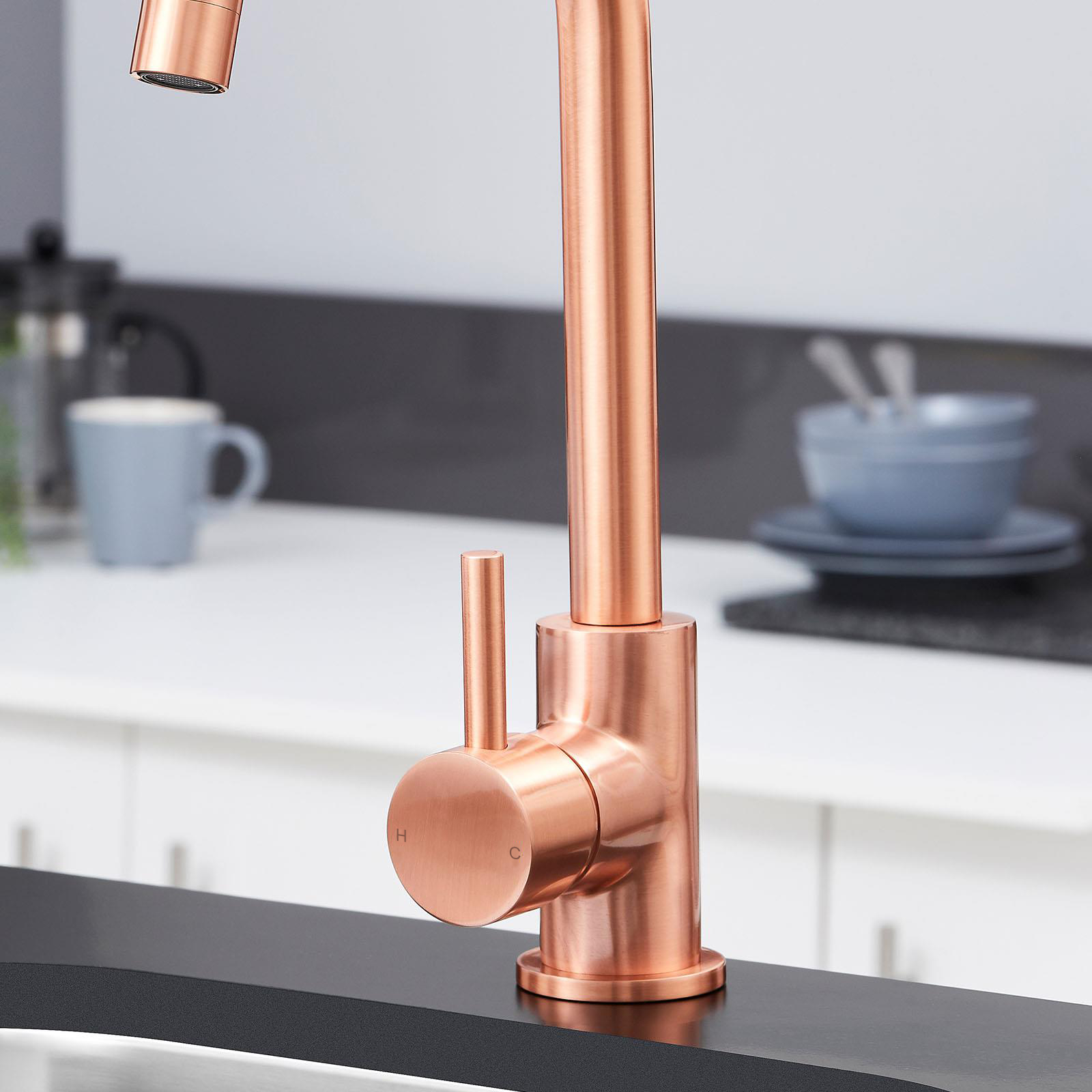 SIA KT6CU Copper Swan Neck Single Lever Contemporary Monobloc Kitchen