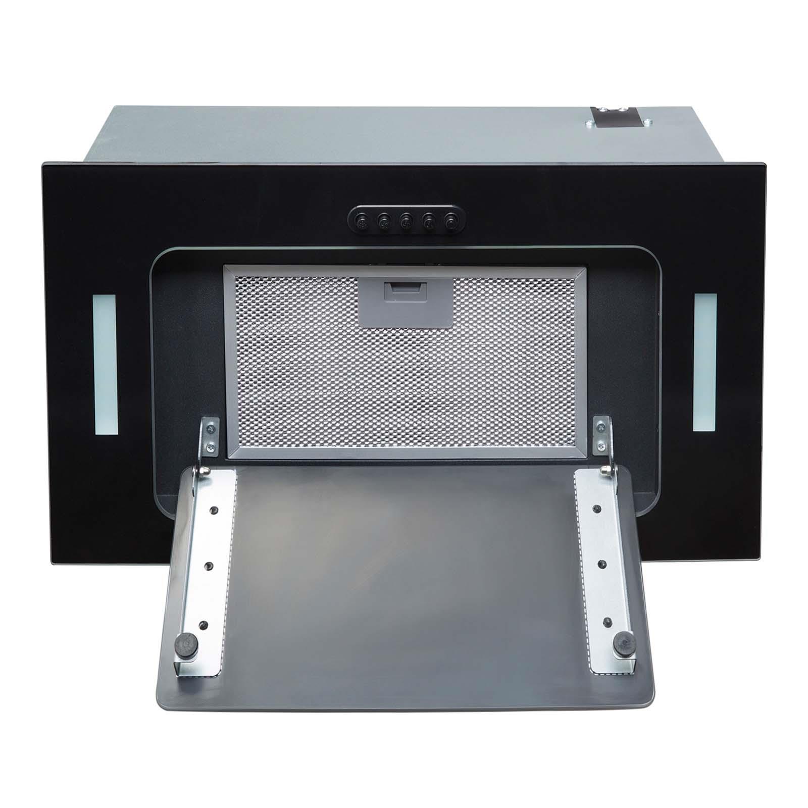 SIA UCG52BL 52cm Black Glass Built In Kitchen Cupboard Cooker Hood