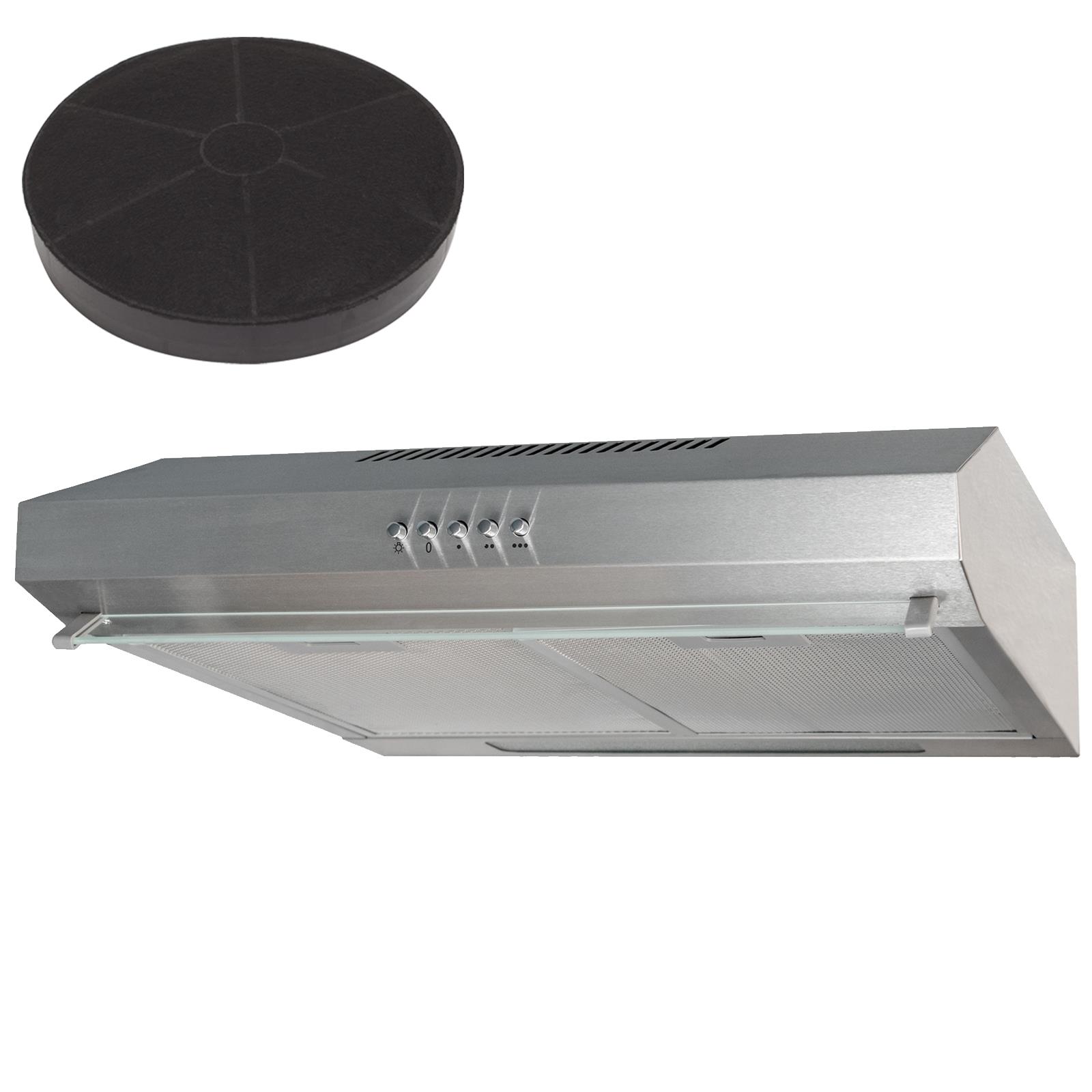 SIA 50cm Stainless Steel Slimline Visor Cooker Hood Extractor Fan