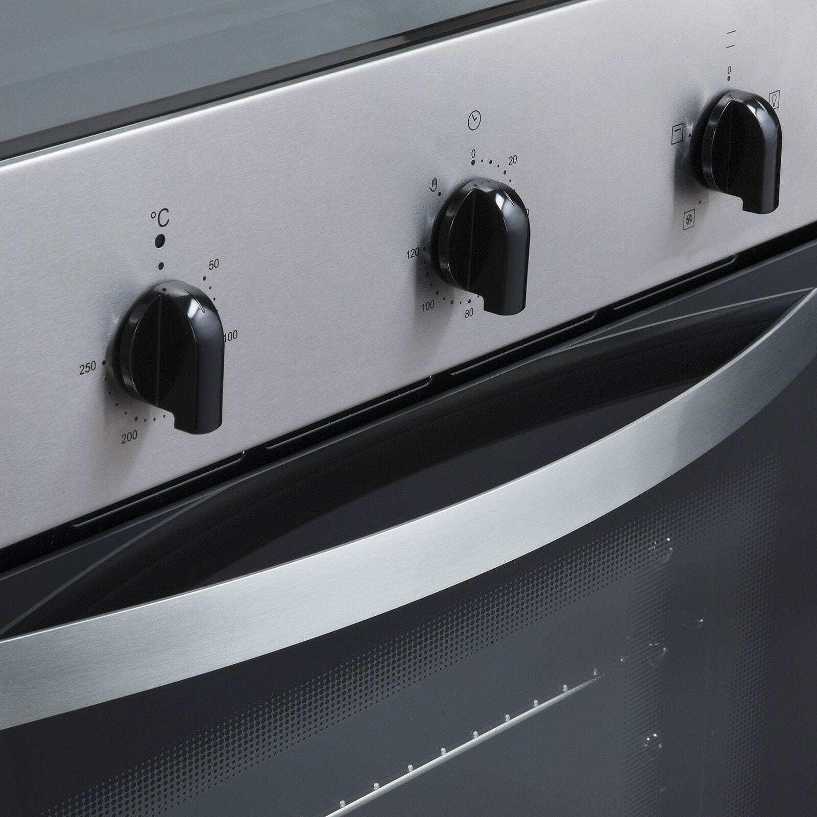 SIA 60cm Stainless Steel Single Oven, 4 Zone Induction Hob & Chimney