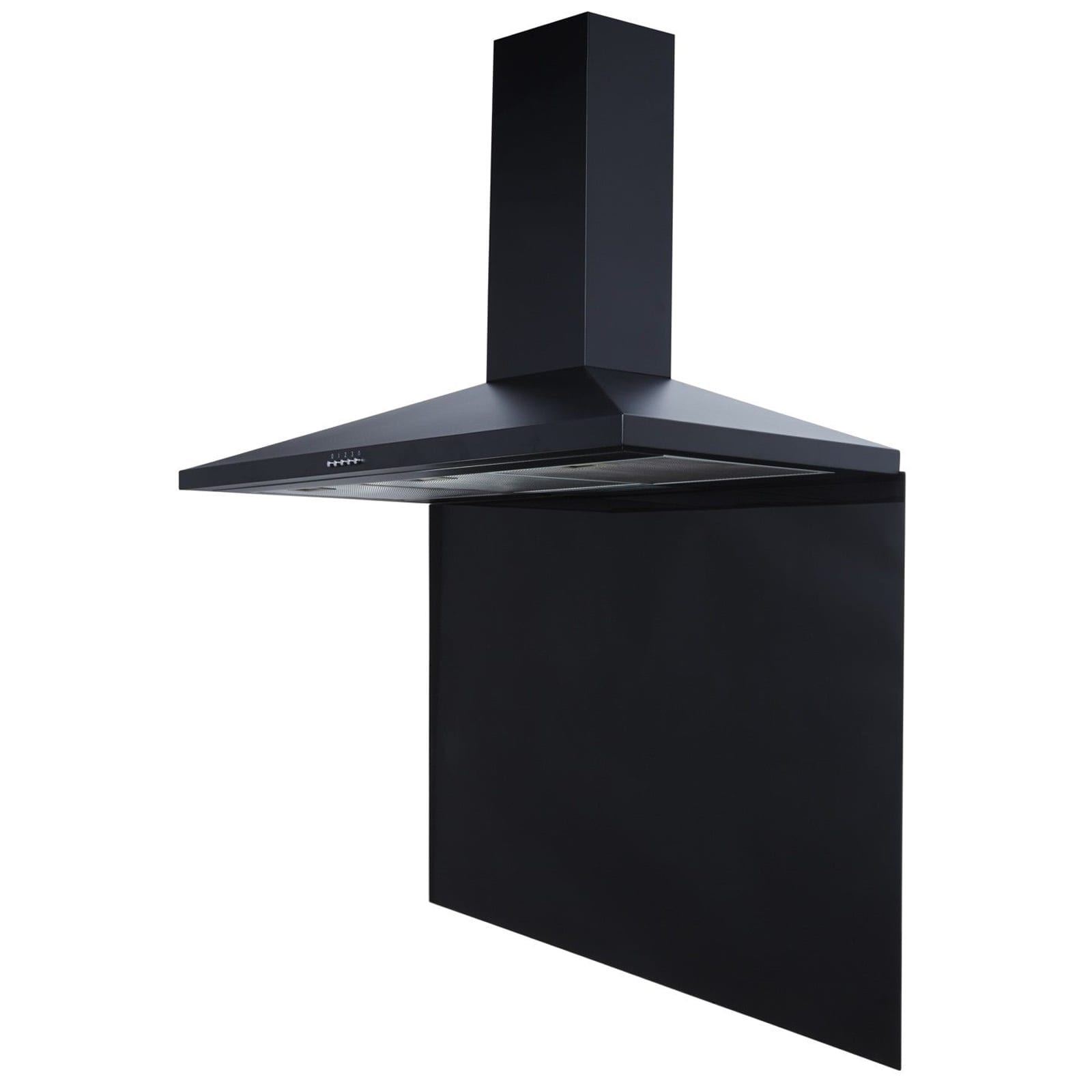 Black Toughened Glass Easy Clean Universal Kitchen Splashback 90cm x 75cm - Picture 1 of 4