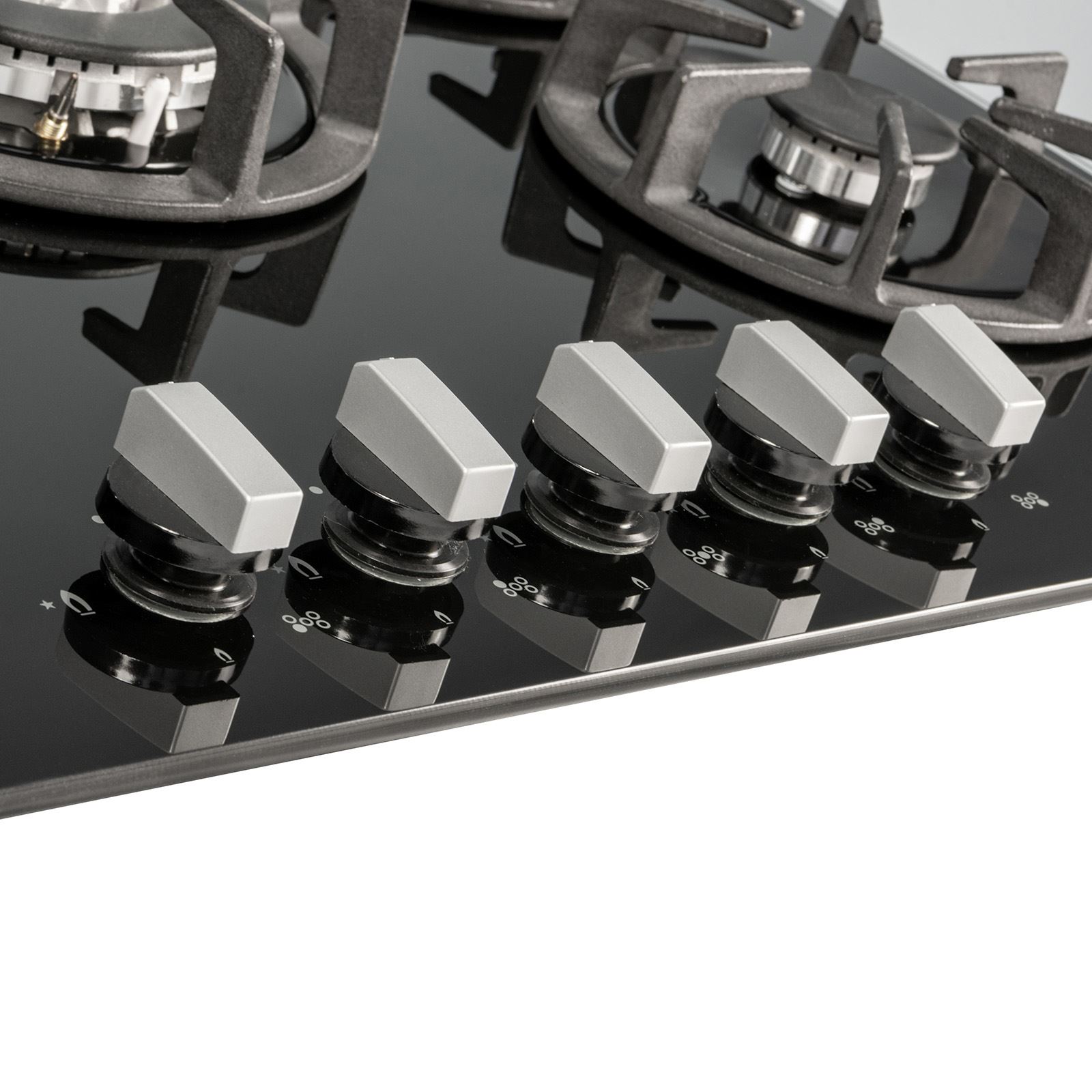 SIA 60cm Built Under Double Electric Oven, 70cm Black Gas Hob