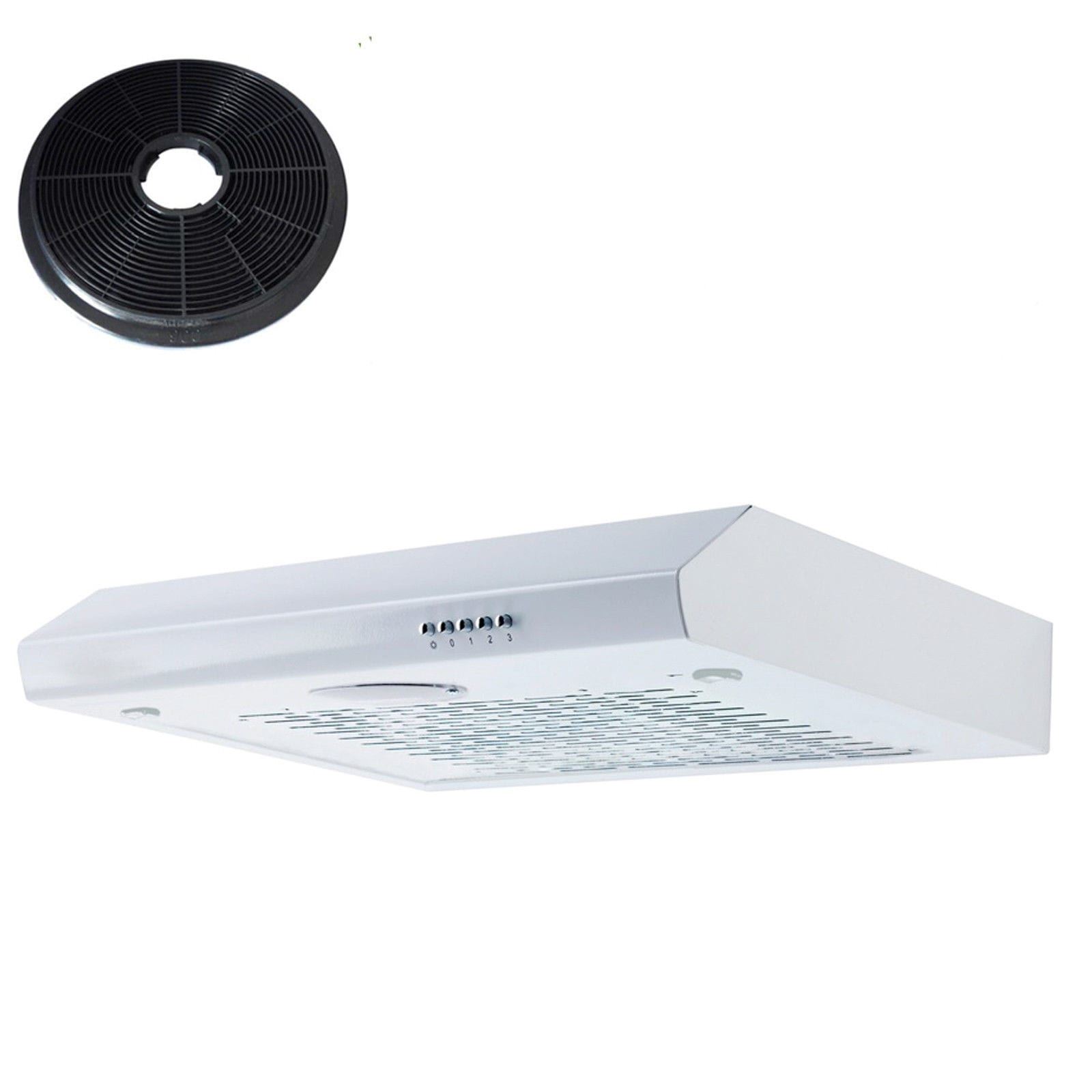 SIA STH60WH 60cm White Slimline Visor Cooker Hood Kitchen Fan And