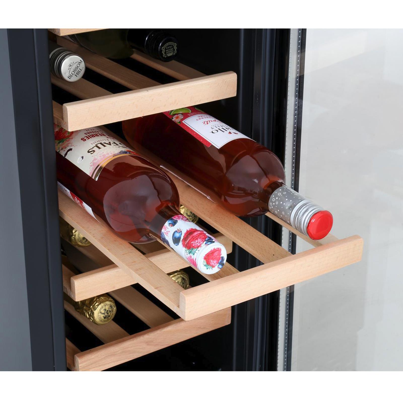 CDA FWC304BL 30cm Black Free Standing Under Counter LED 20 Bottle Wine