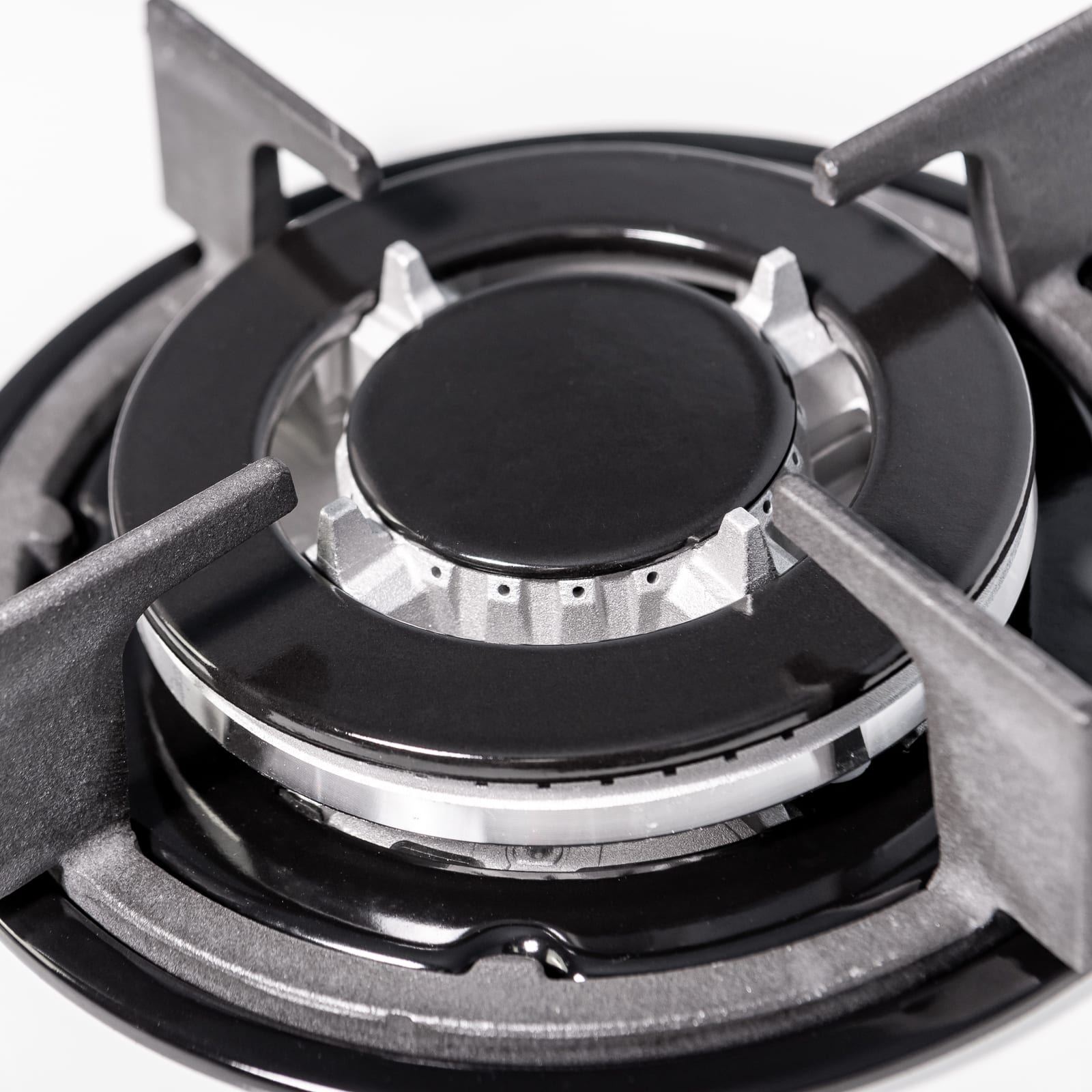 SIA GHG703WH 70cm White 5 Burner Gas On Glass Hob With Cast Iron Pan