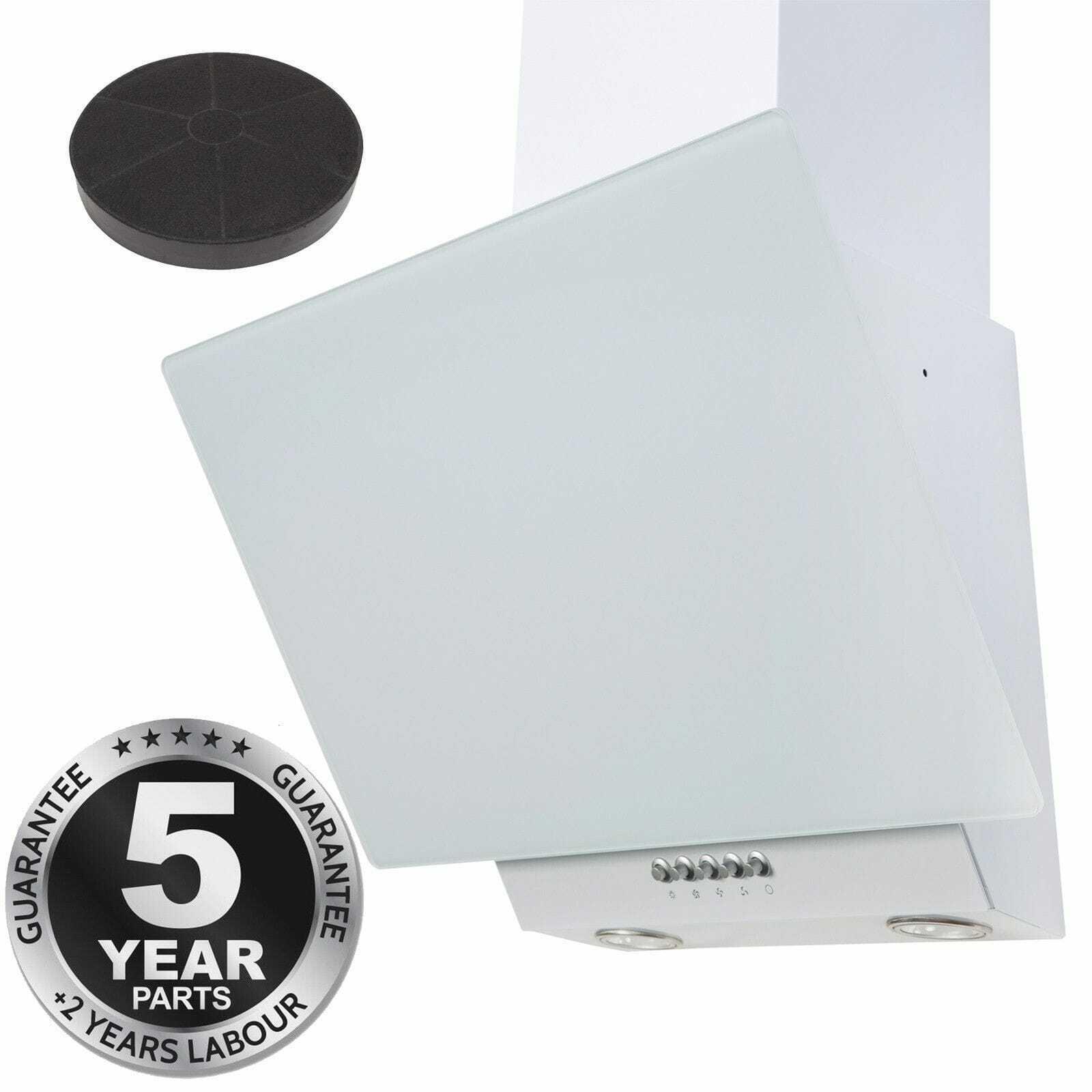 SIA EAG61WH 60cm White Angled Chimney Cooker Hood Extractor Fan
