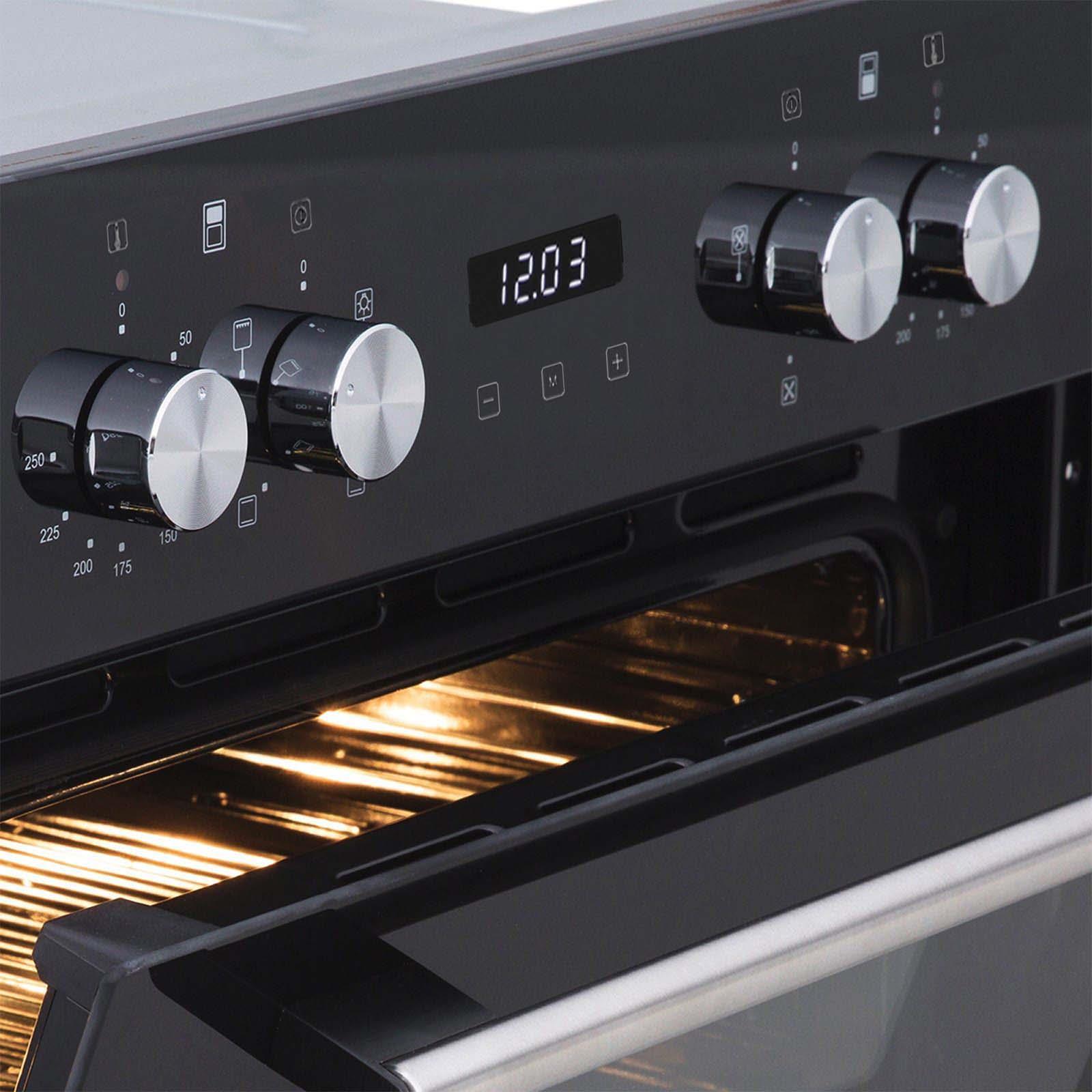SIA 60cm Black Built-In Double Electric Oven, 70cm Gas Hob & Cooker Hood Package-360760