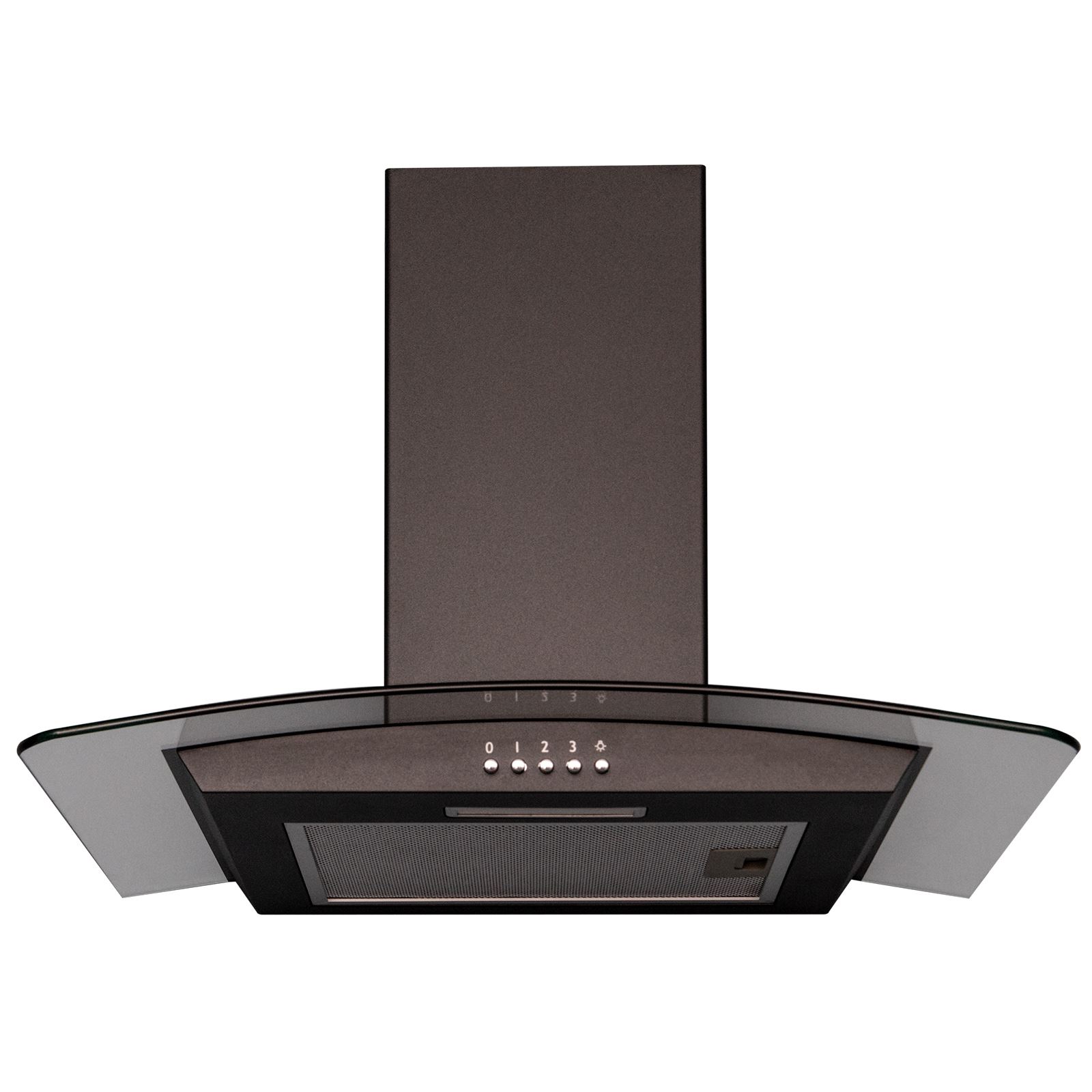 SIA 60cm Black 4 Burner Gas On Glass Hob And Curved Glass Cooker Hood