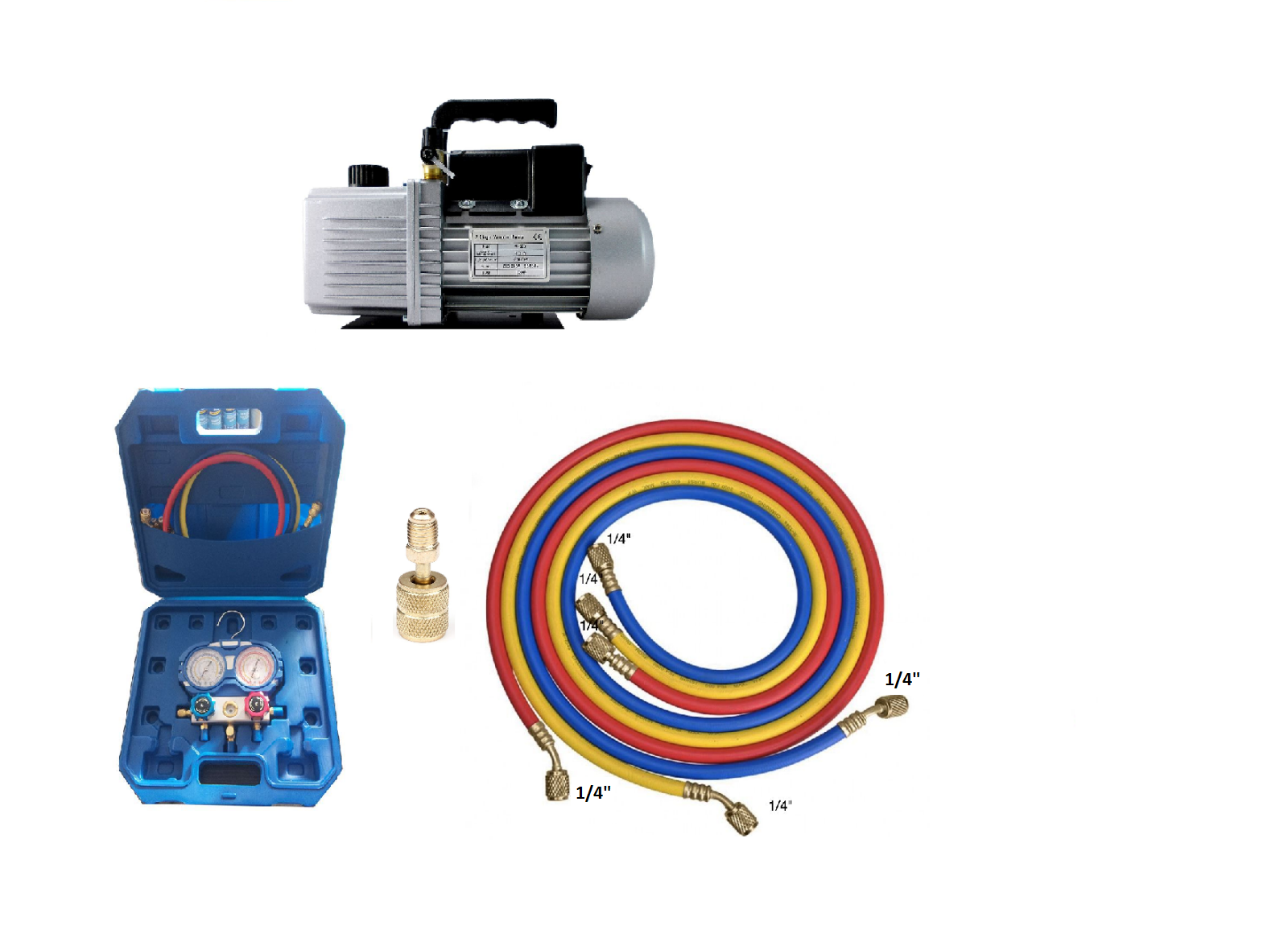 Vacuum Pump 220v-240v + Manifold Gauge 410-404-407 HVACR Refrigeration - 第 5/6 張圖片