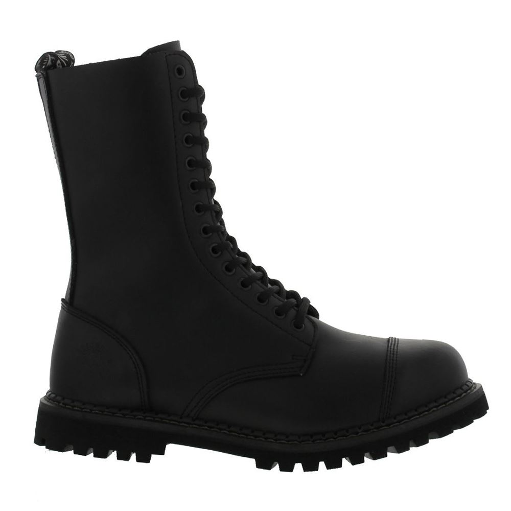 Grinders Herald 14 Eyelet Black Mens Boots Grinders Herald 14 Eyelet Black Mens Boots