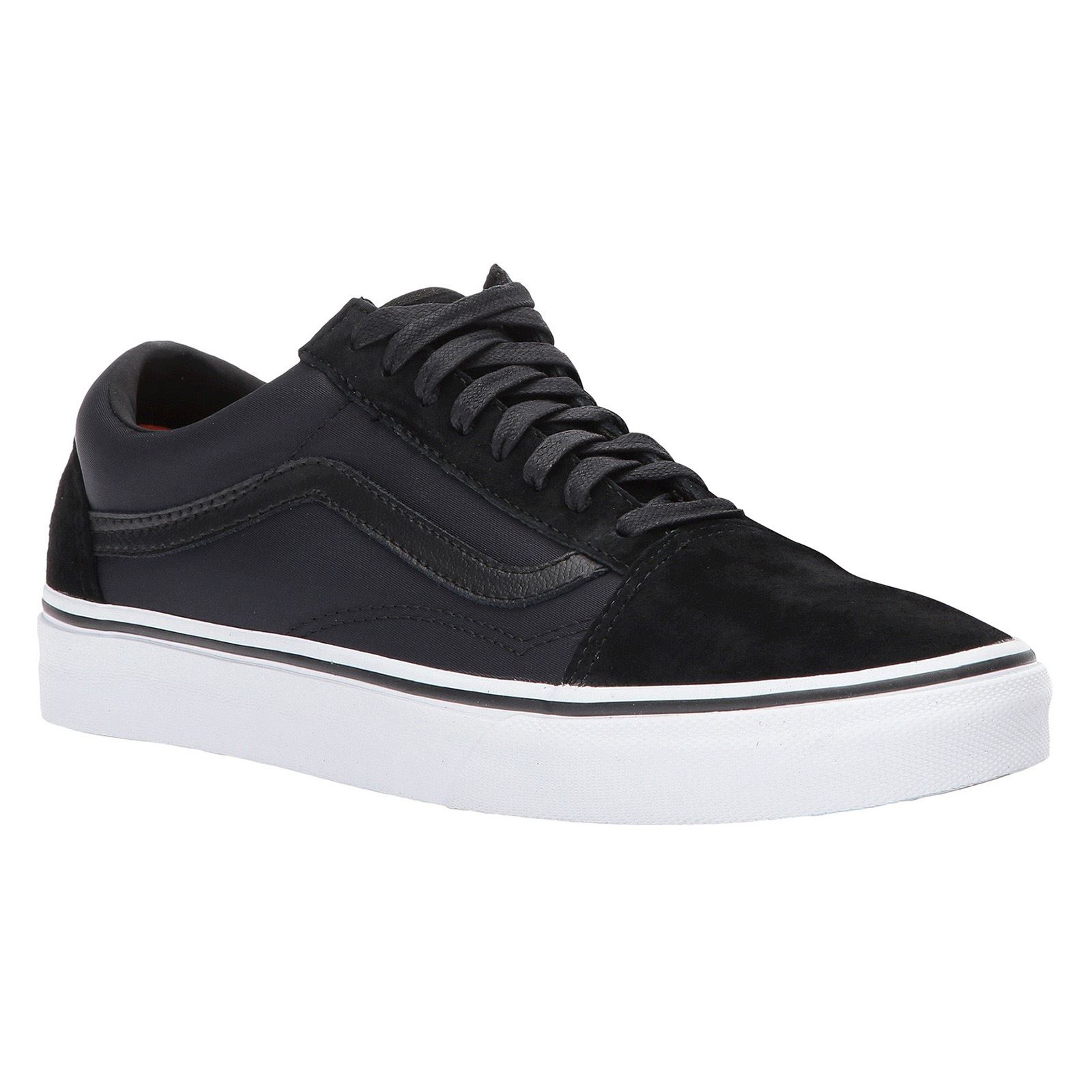 vans old skool black suede true white