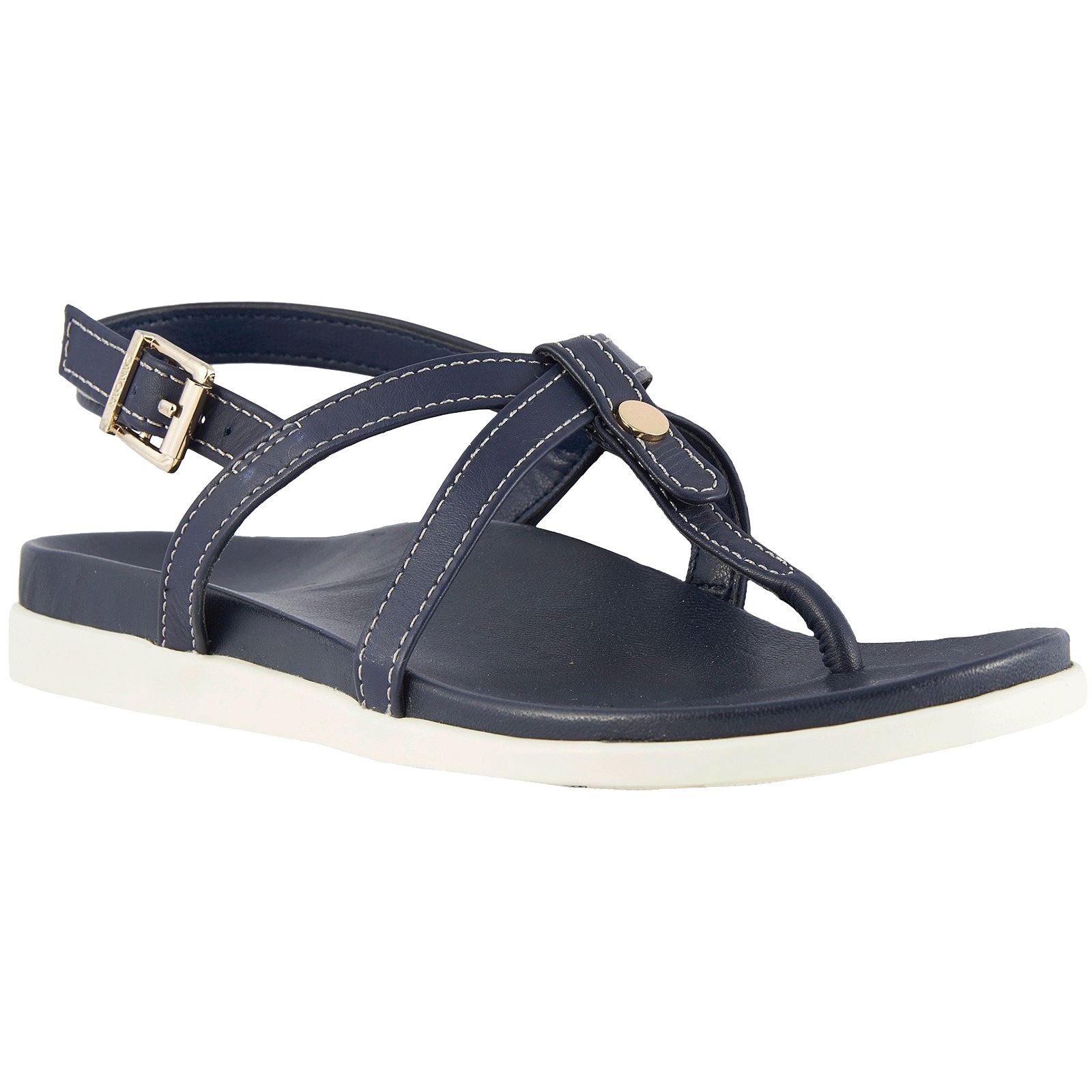 navy toe post sandals