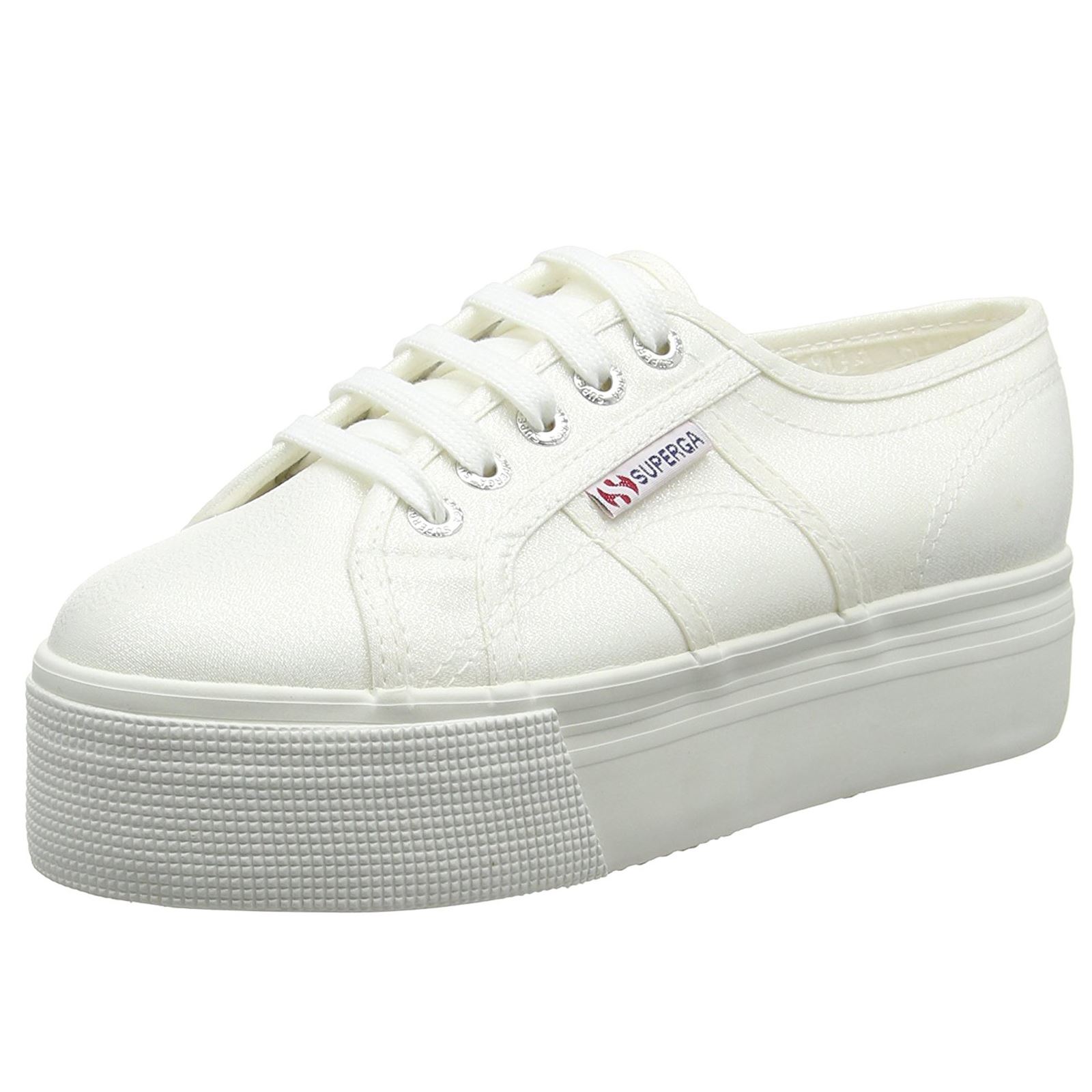 Superga 2790 Lamew White Womens Flatform Trainers Superga 2790 Lamew White Womens Flatform Trainers