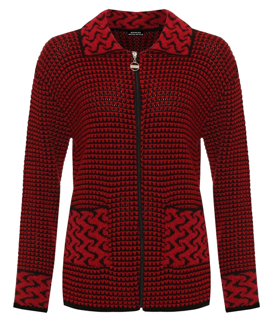 ladies zip up cardigan with collar
