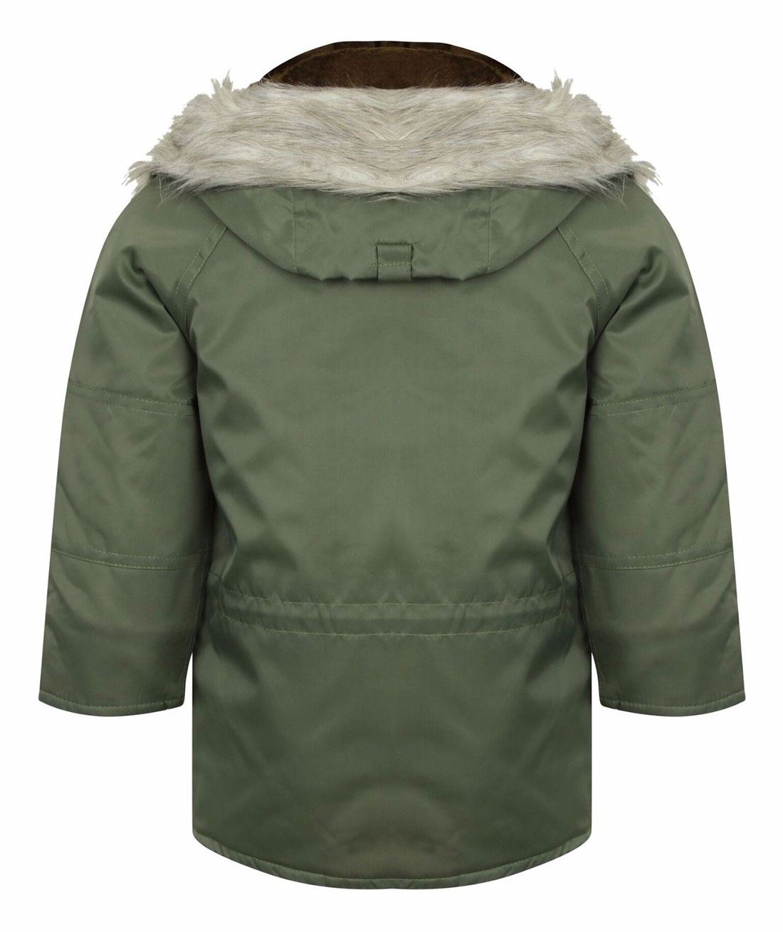 Children Waterproof Lined Hooded Jacket Kids Long Sleeve Plain Warm