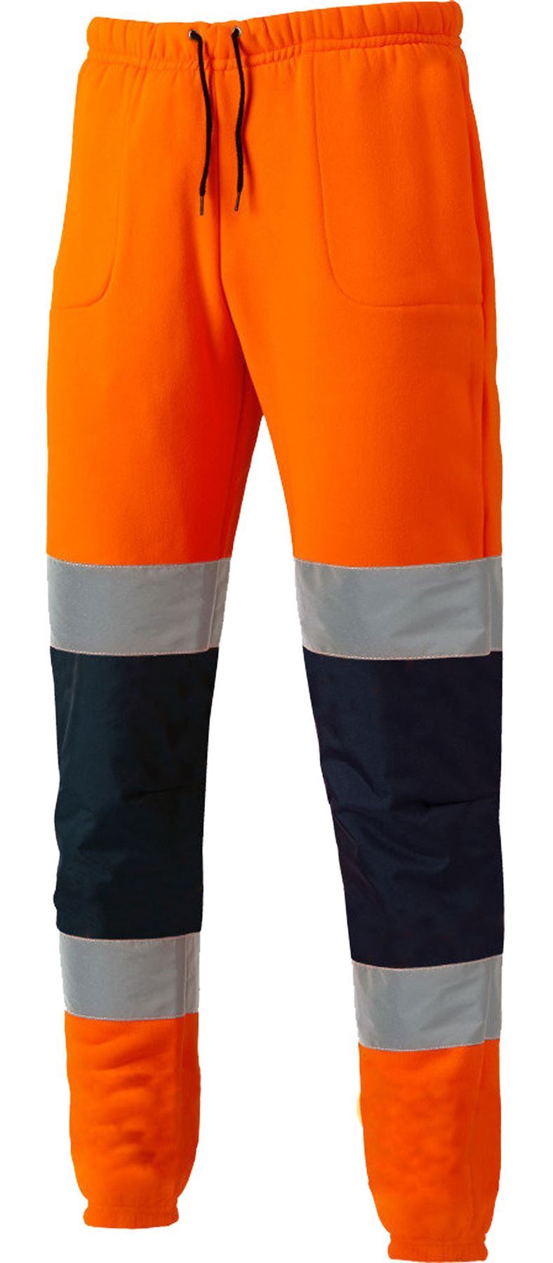 Boys Mens Hi Viz Jogging Bottoms Mens Elastic Waistband Workwear Safety