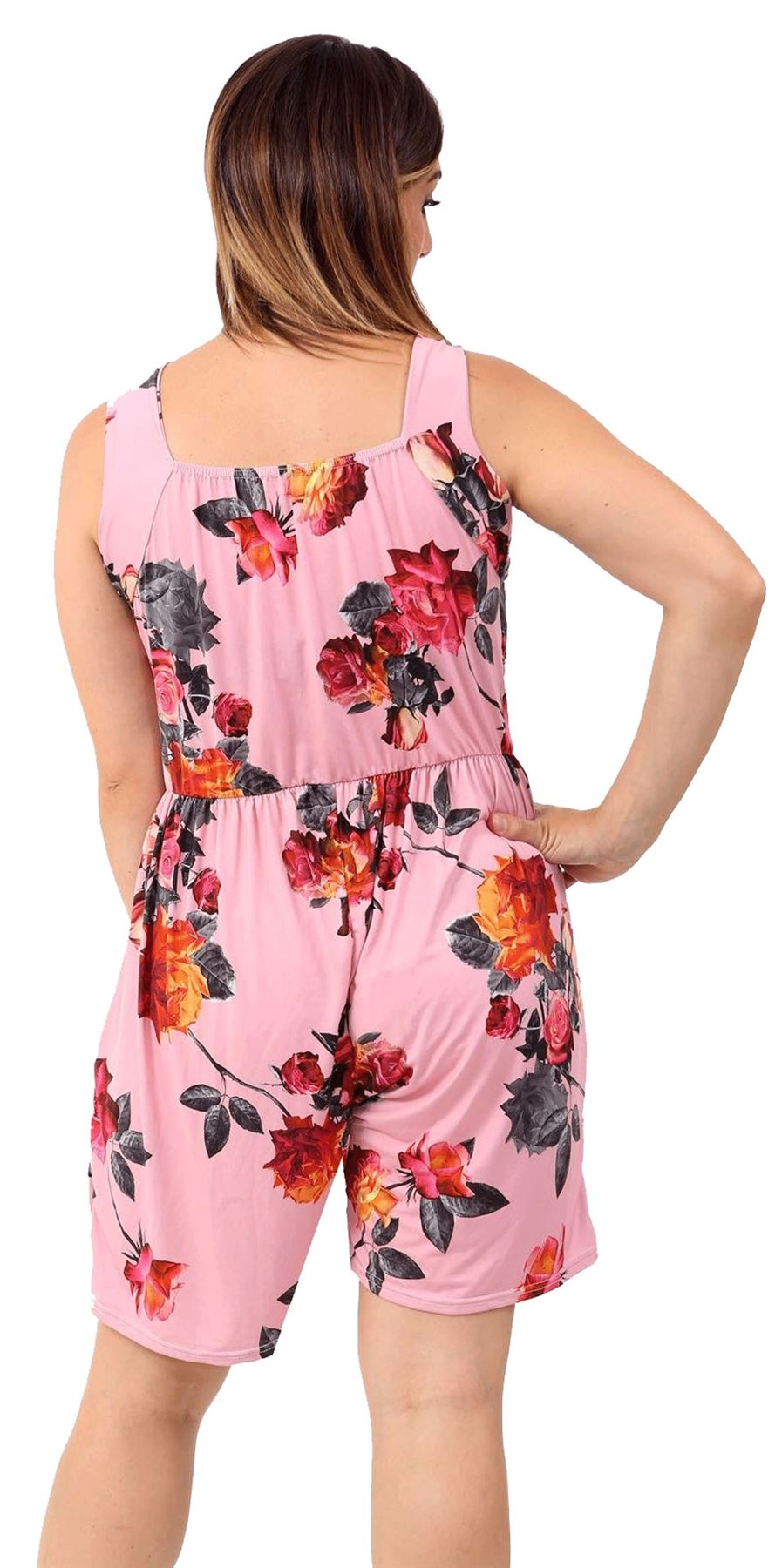 Ladies Women Sleeveless Wrap Over Short Playsuit Strappy Pleated Romper Jumpsuit
