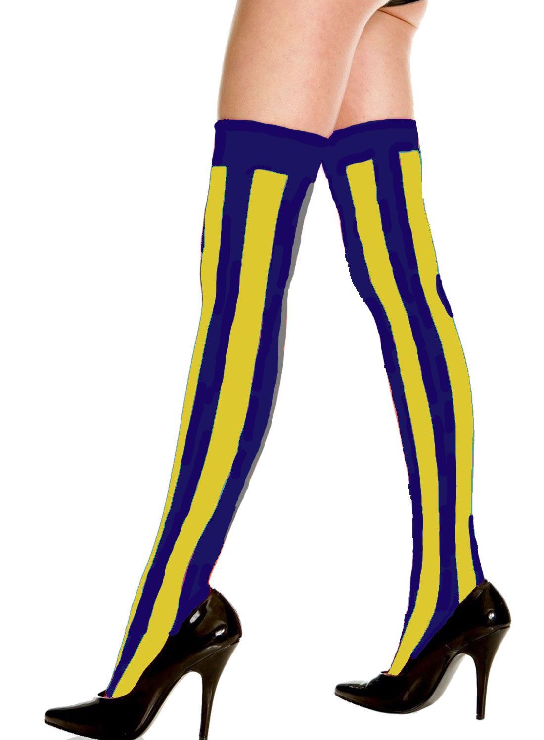 Womens Over The Knee Thigh High Fancy Socks Ladies Plain Casual Wear