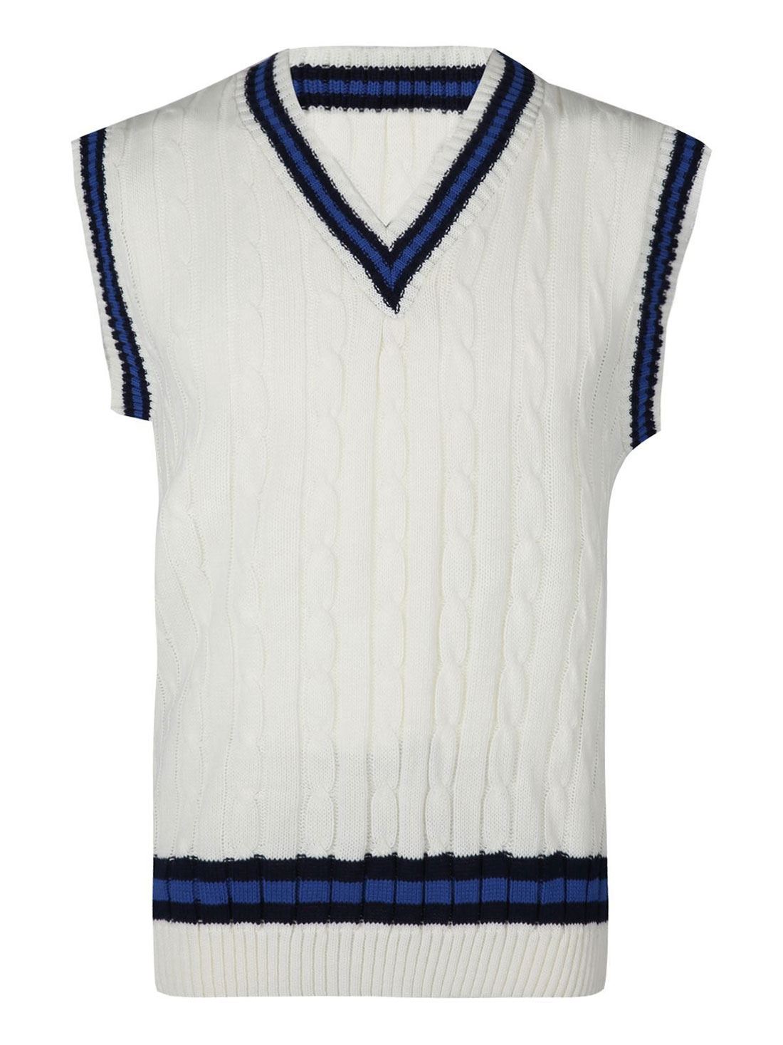 Sleeveless Knitted Plain Cricket Vest Lot Mens Adults V Neck Winter
