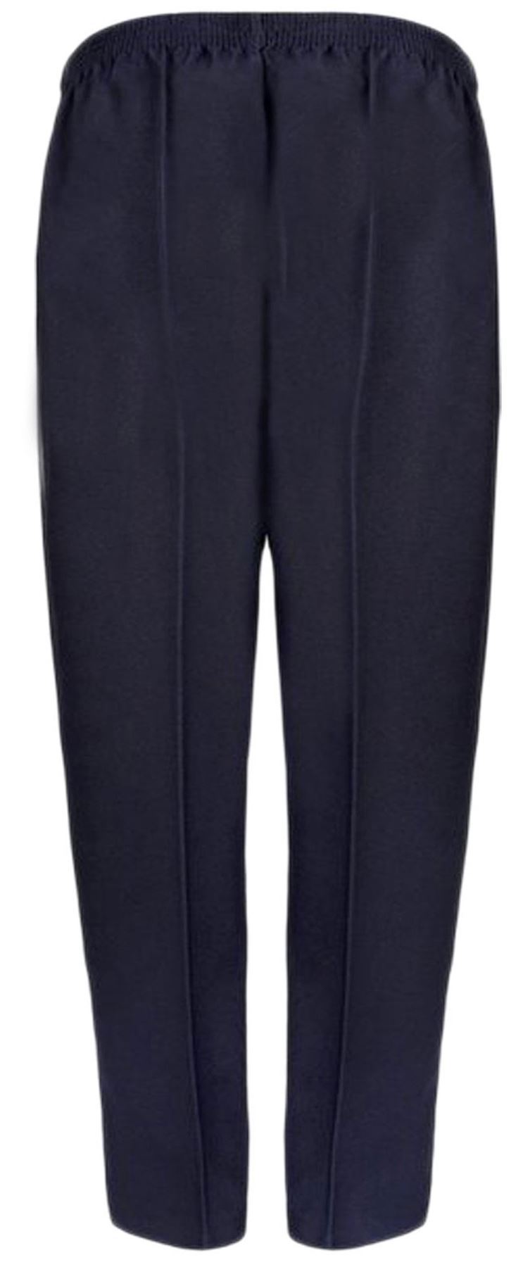 Women Plain Half Elasticated Waist Trousers Ladies 2 Side Pocket Formal Pant Lot | eBay