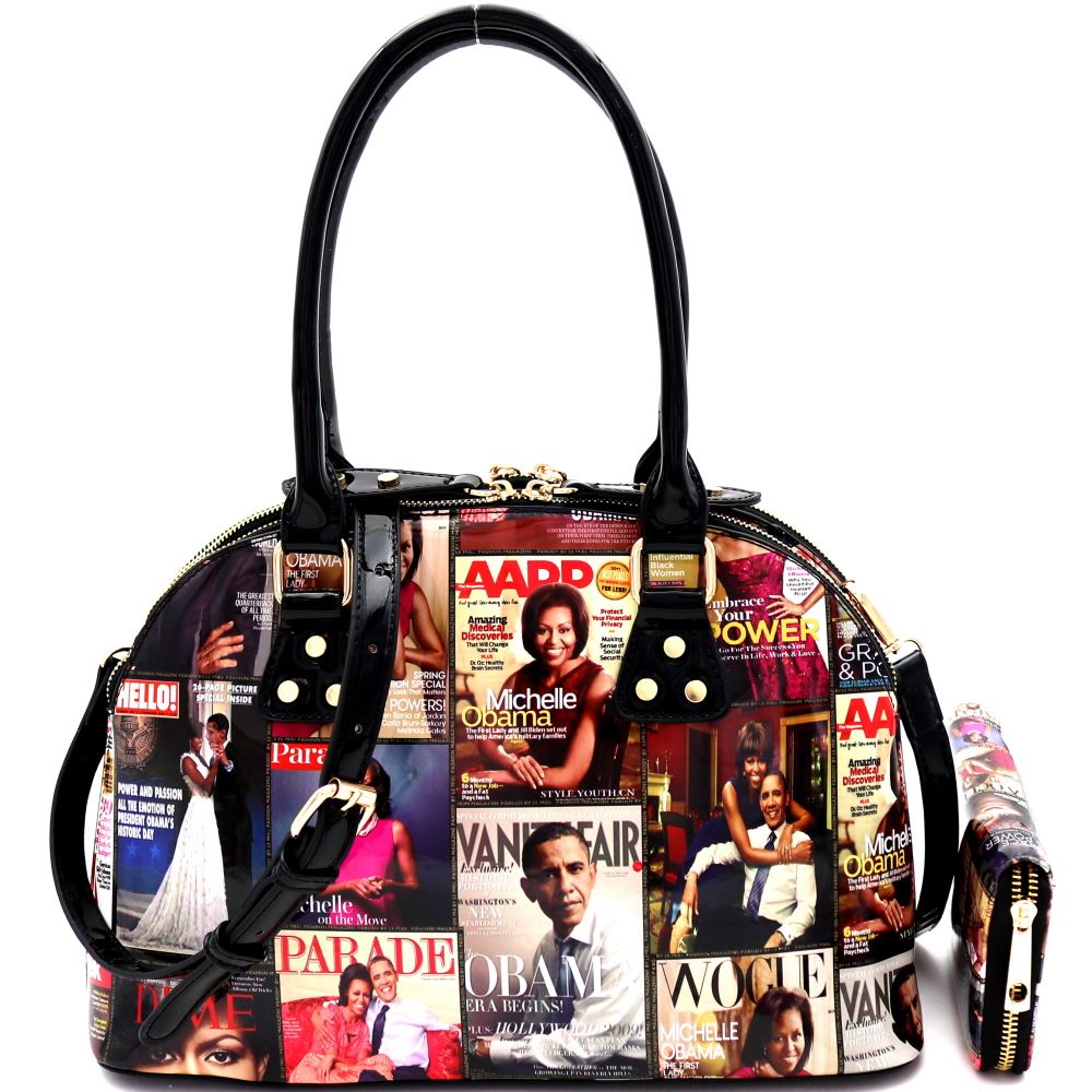 Wallet Multi Obama Magazine Print Collection Round Top Handle Crossbody Wallet Multi Obama Magazine Print Collection Round Top Handle Crossbody