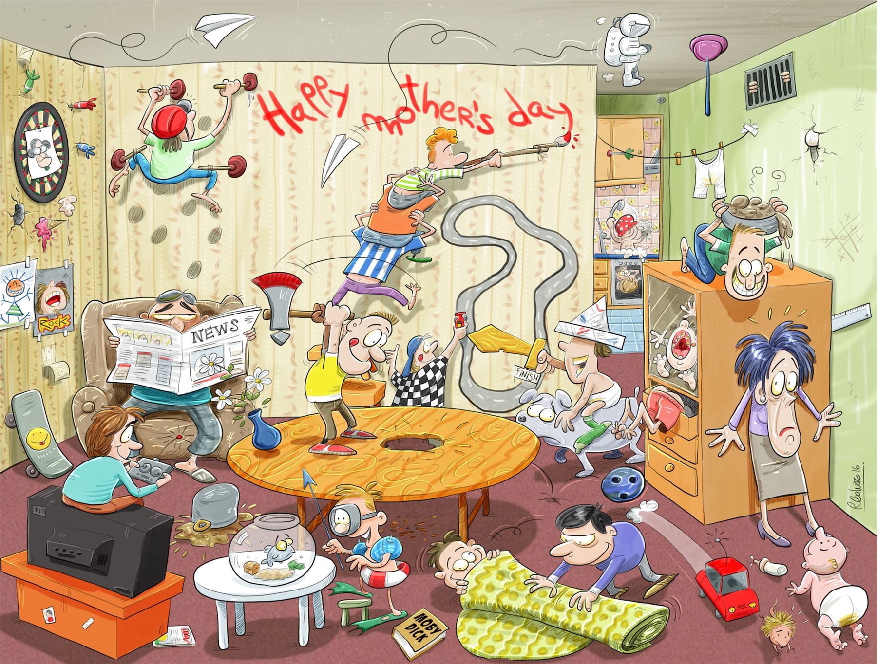 Mothers Day Chaos 1000 Piece Jigsaw Puzzle