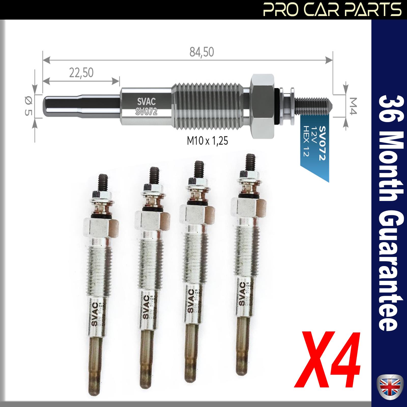 POUR 4 x Ford Ranger 2.5 D-TD 4X4 KIA BESTA K2700 Bongo Pregio 2.7 D Glow Plug