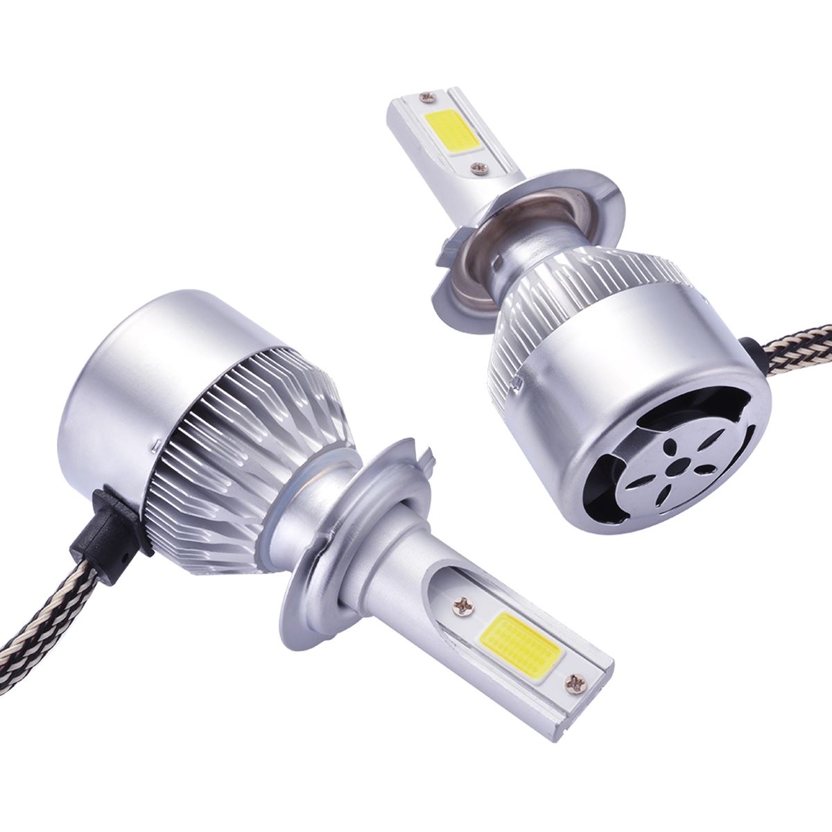 detalles de bombilla led h1 h4 h7 h9 h11 36w 6000k pack x2 lamparas led aluminio ventilador