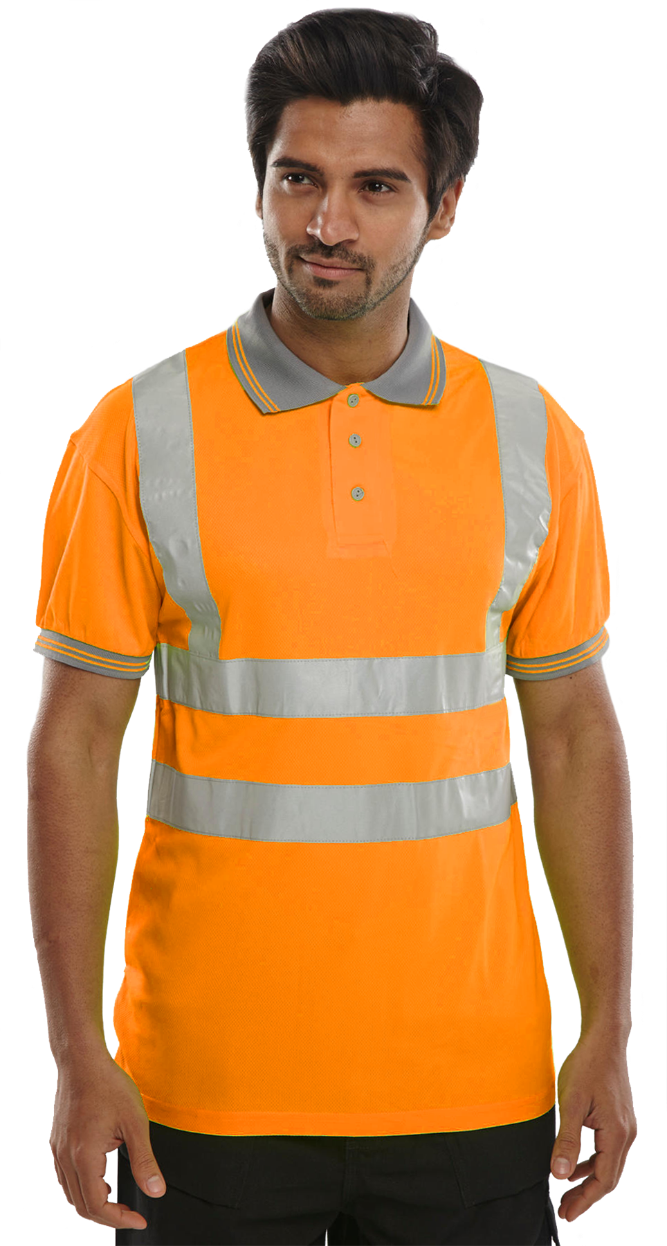 Camiseta Polo Hi Vis Viz Alta Visibilidad Manga Corta y Larga Seguridad Trabajo Top - Imagen 5 de 9