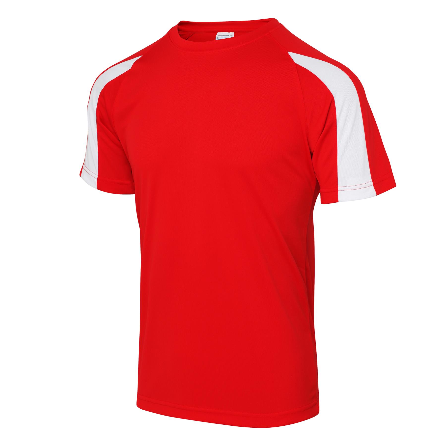Mens Quick Dry Contrast Cool T-Shirt Polyester Sports Running Gym Top Tee AWDis - Picture 29 of 34